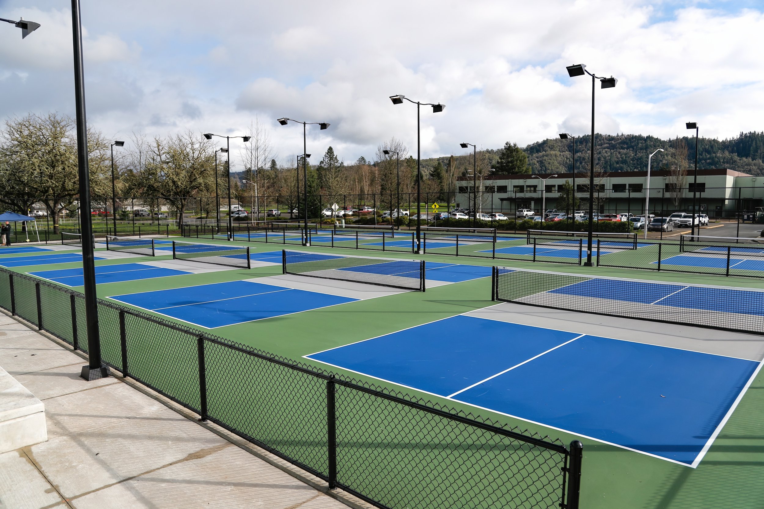 Outdoor pickleball courts at UVTC in Roseburg, Oregon