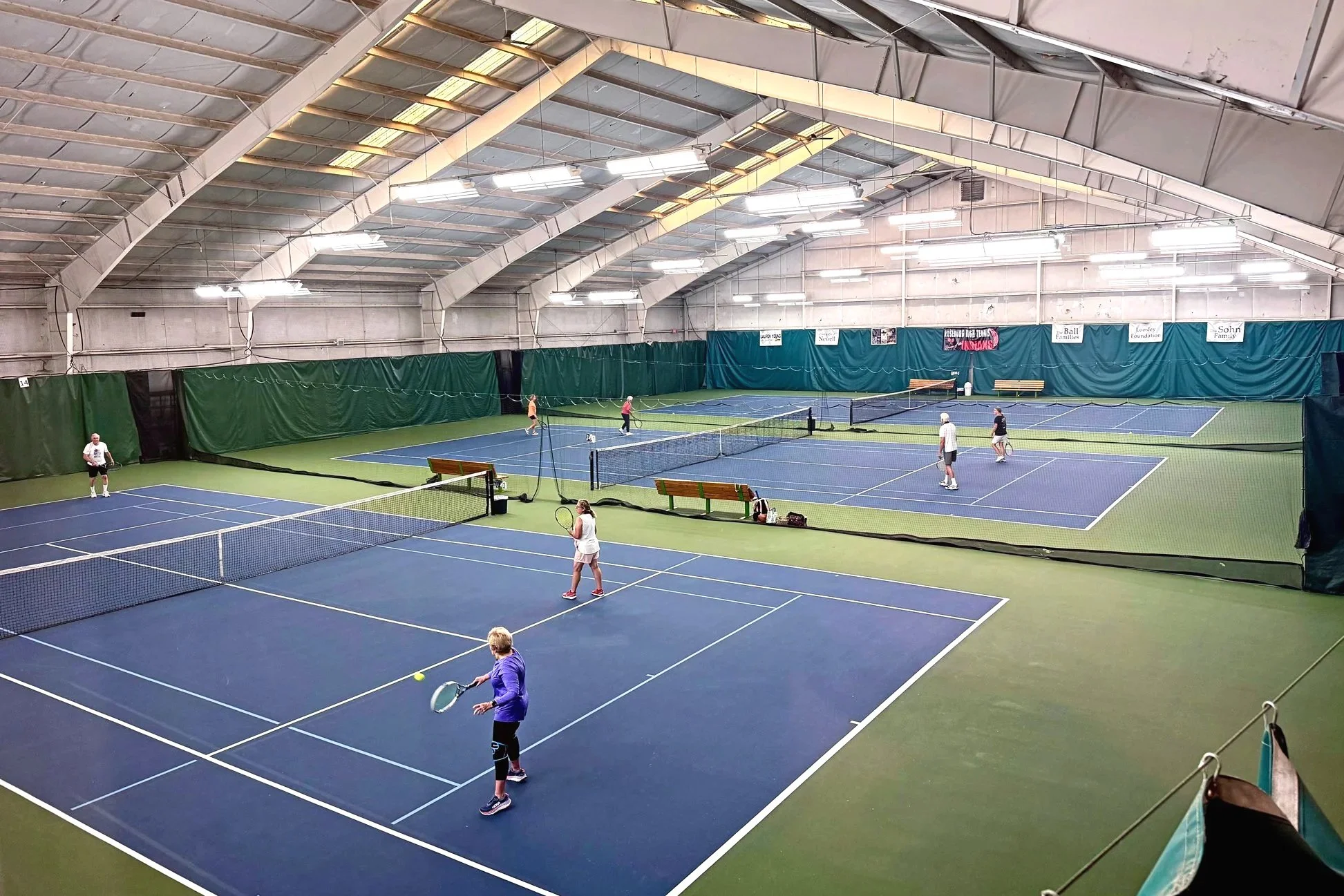 Indoor tennis courts at Umpqua Valley Tennis Center