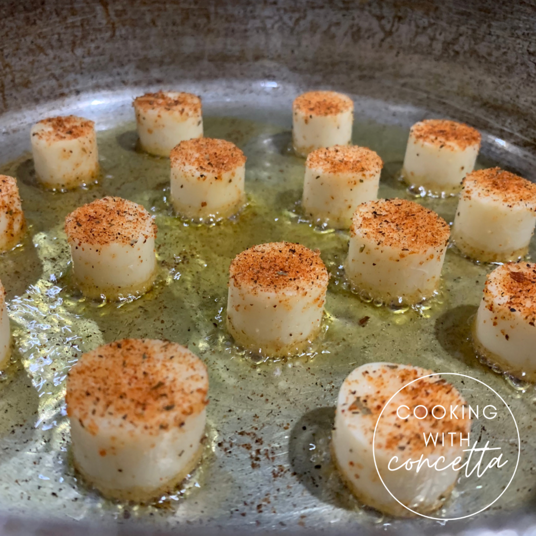 Hearts of Palm Scallops with Spinach Pasta — Cooking with Concetta