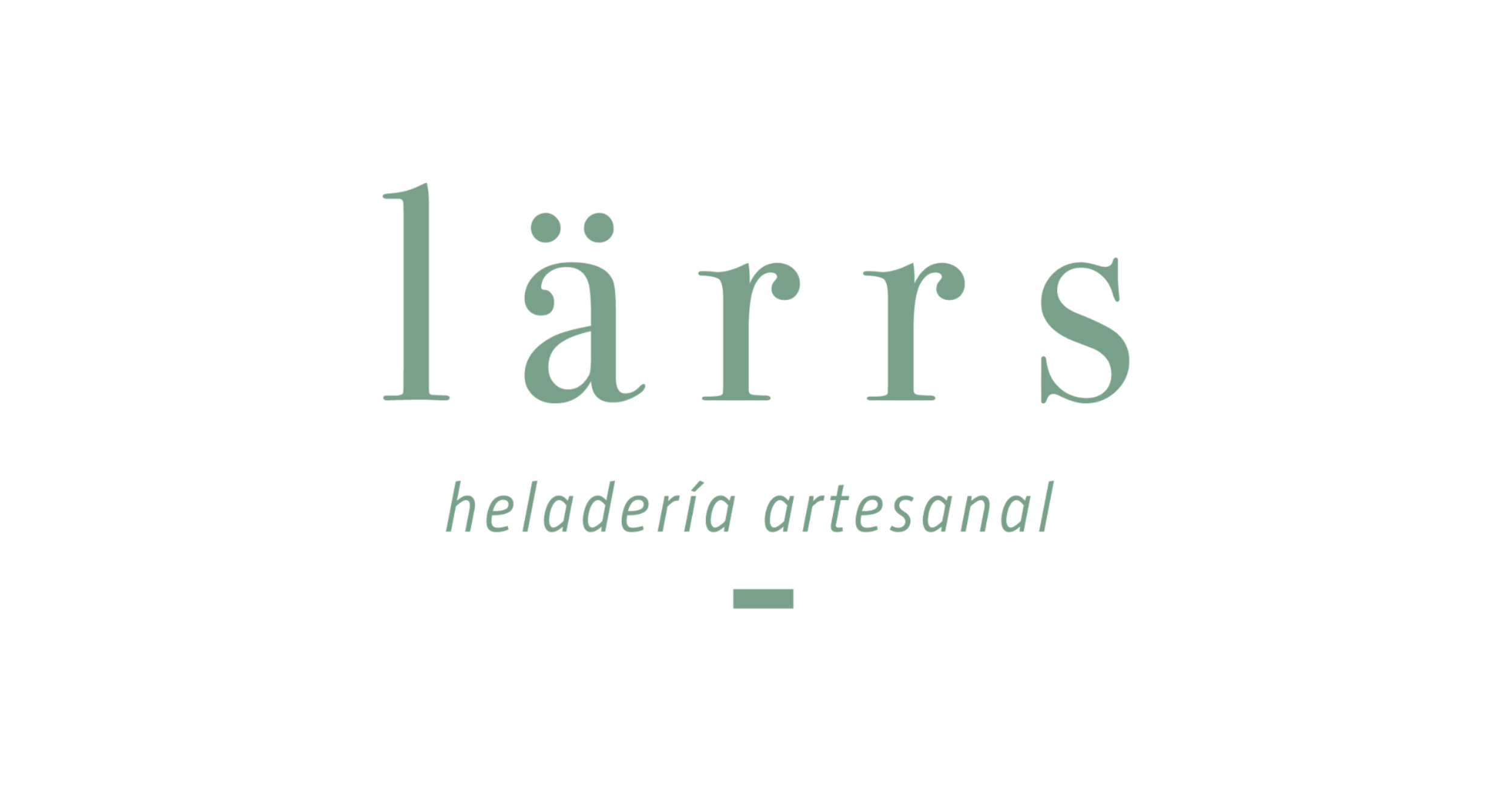 Logo de una heladería artesanal llamada 'Lärrs' con texto en español.