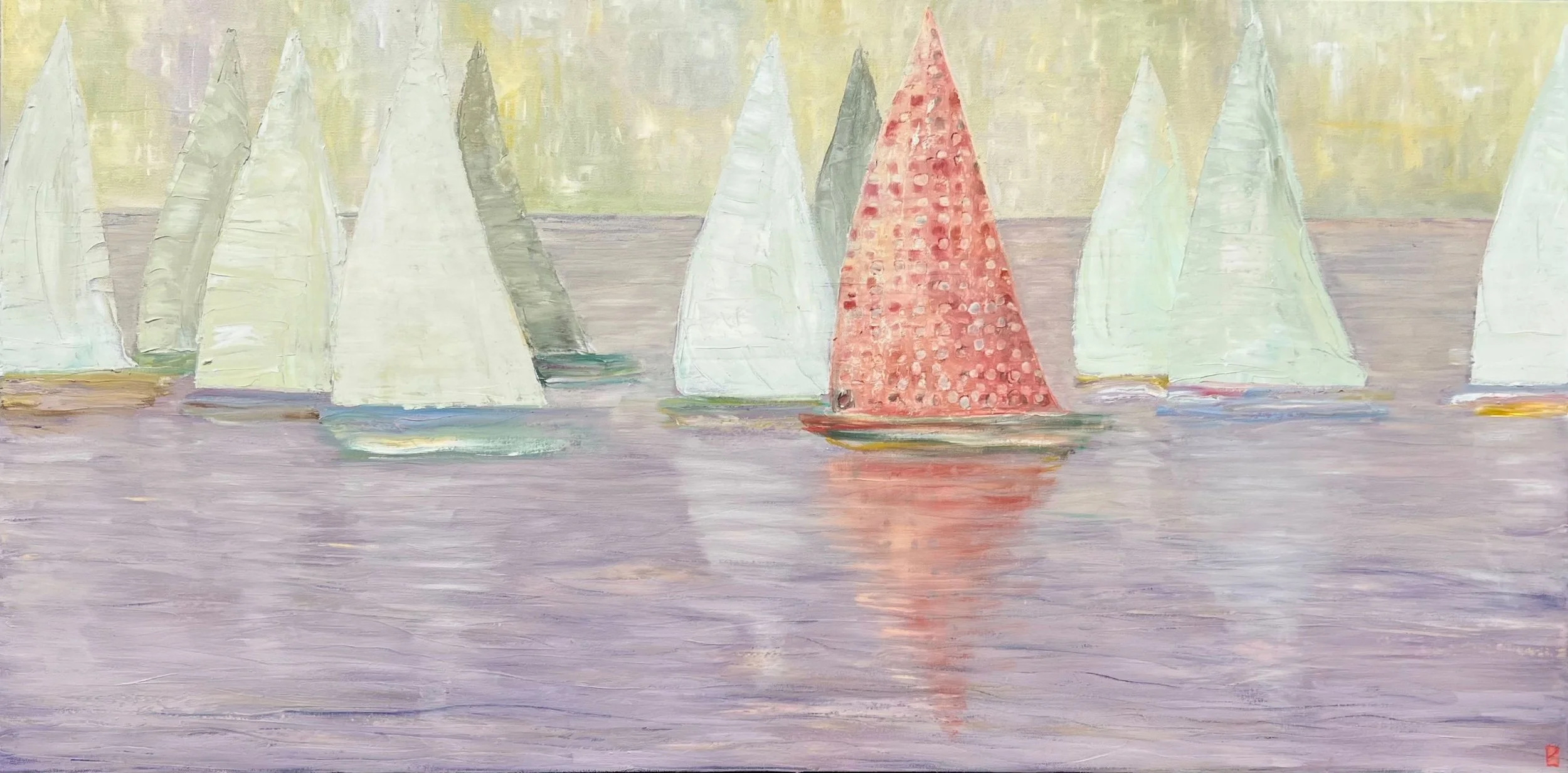 "Free Spirit" - Oil/Cold Wax on Canvas - 24 x 48