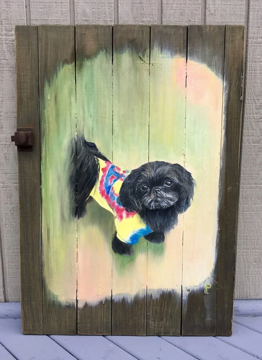 Munchie - Oil on reclaimed wood 18 x 24