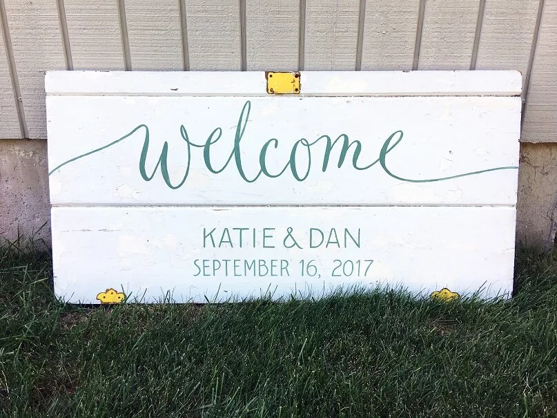 Welcome Signage on reclaimed wood