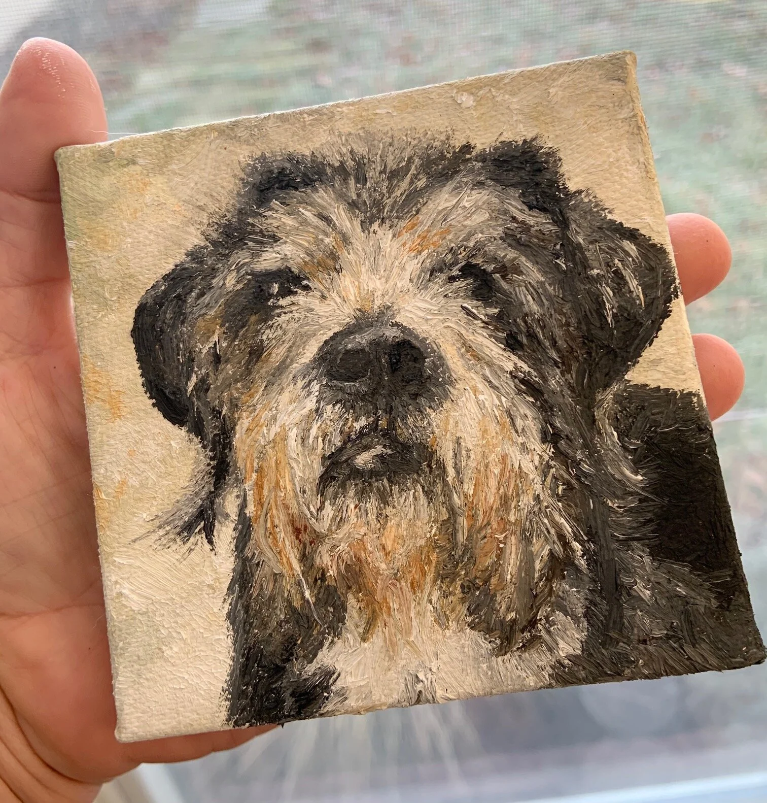 "Jules" - Oil on mini canvas - 4 x 4