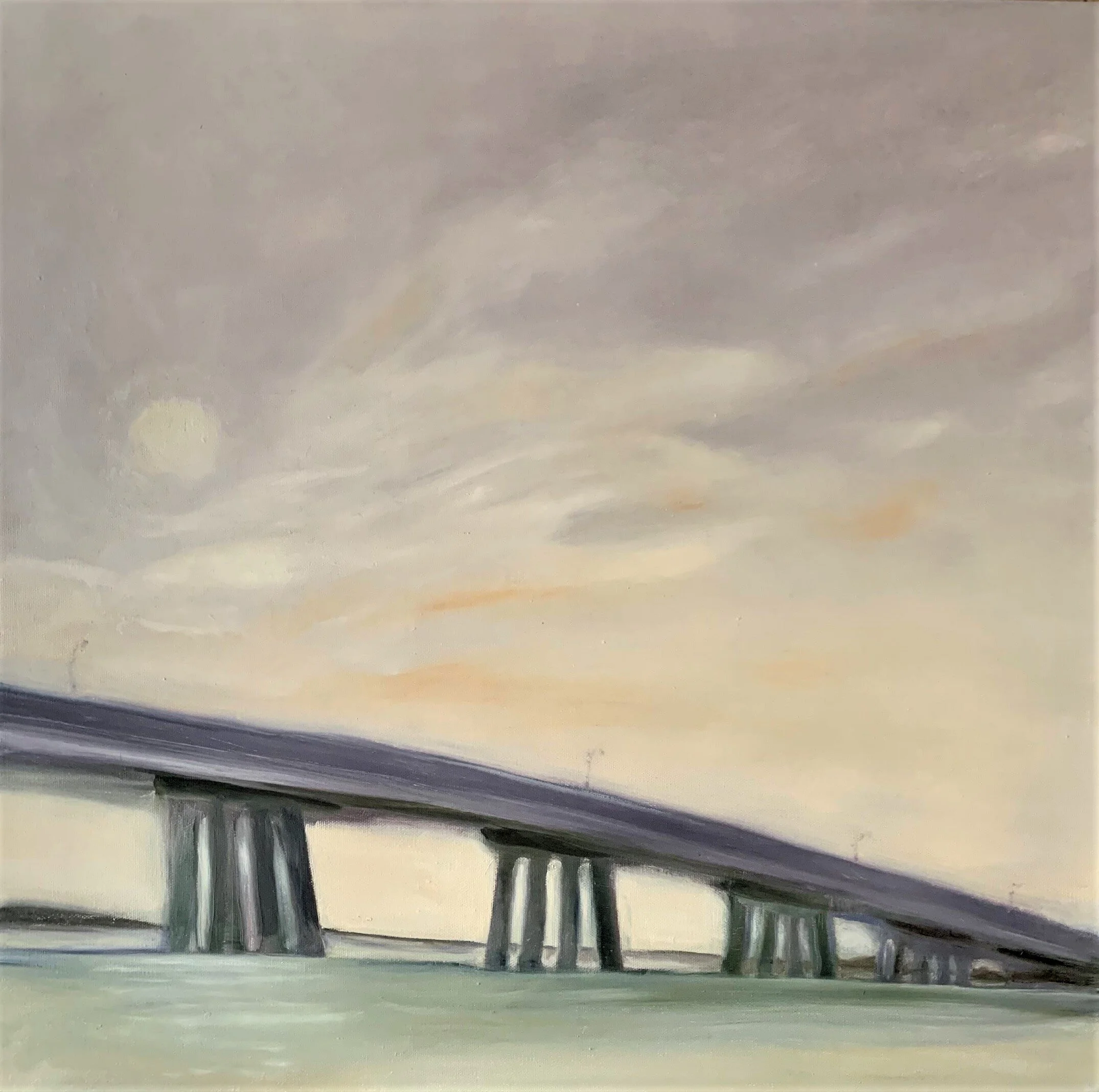 "A Day at Ponquogue - Morning" - Oil on canvas - 24 x 24