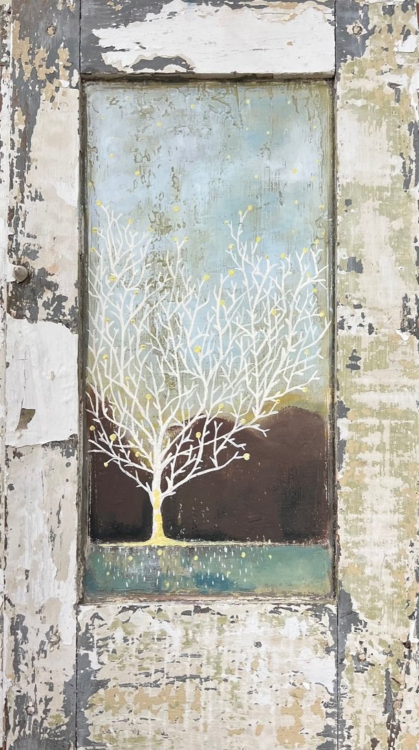 "Inner Landscape" - Oil on Reclaimed Wood - 21 x 12