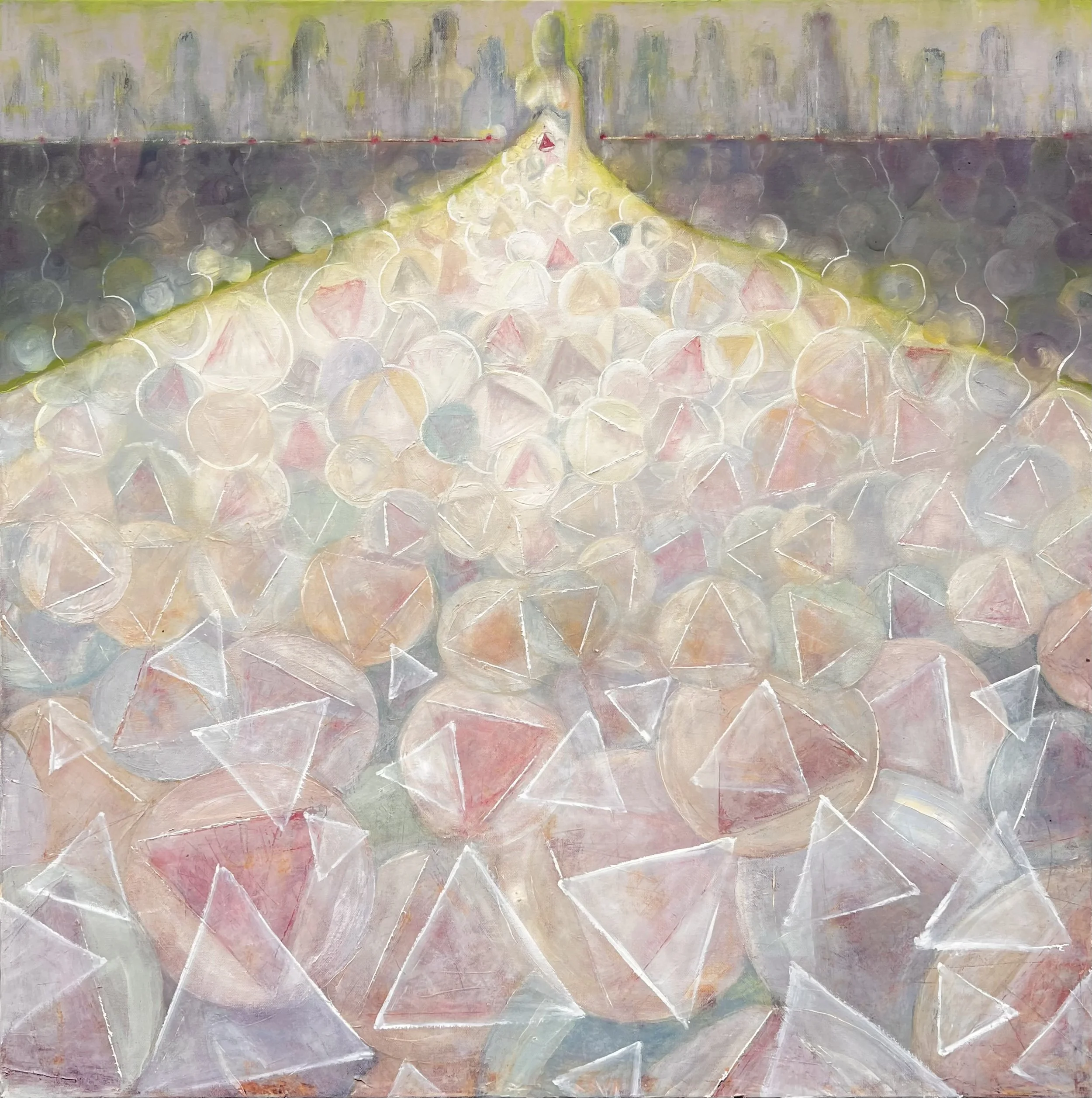 "Todas Las Madres - Many Mothers" - Oil/Cold Wax on Canvas - 36 x 36