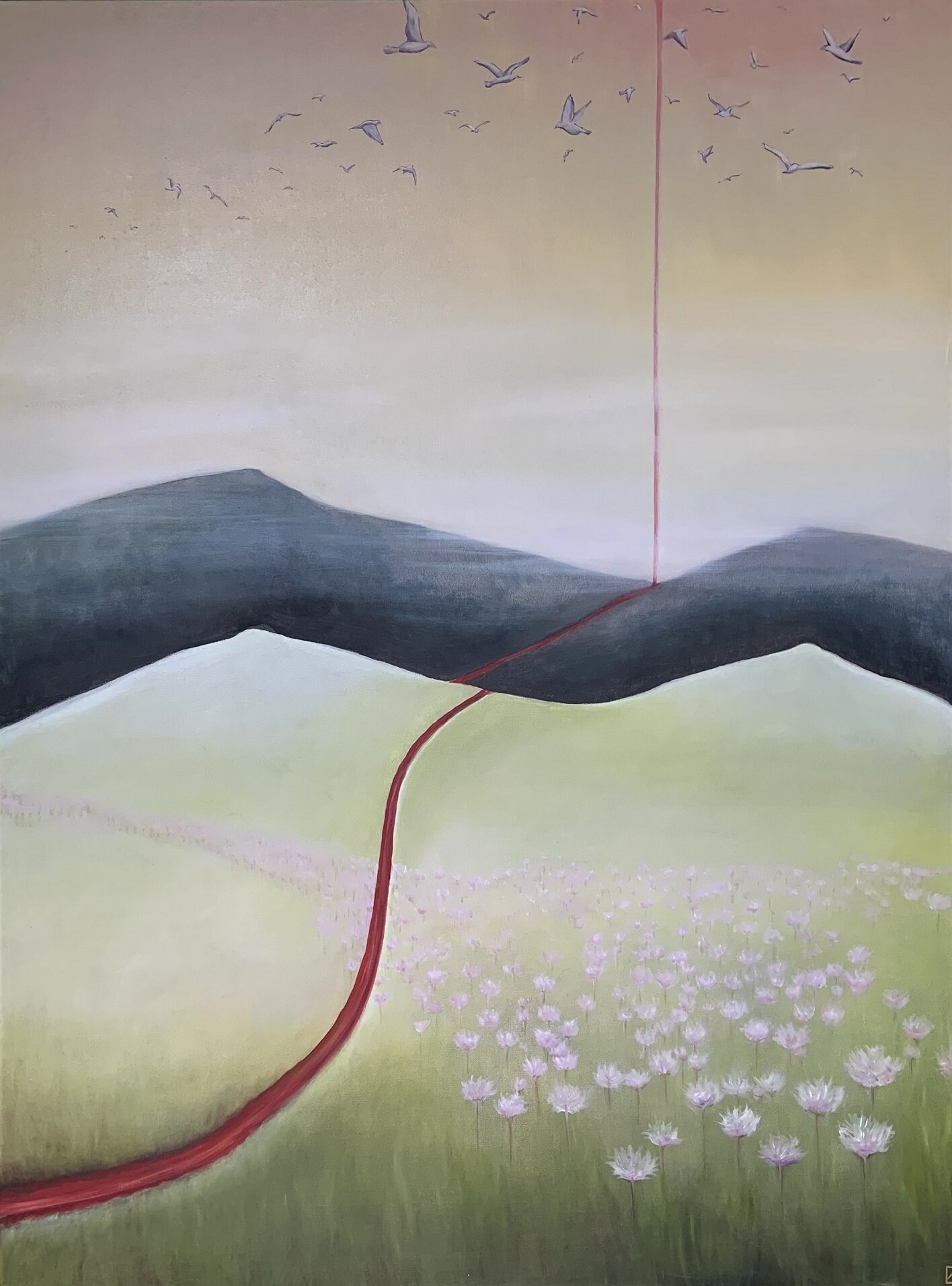 "The Red Road" - oil on canvas - 48 x 36 