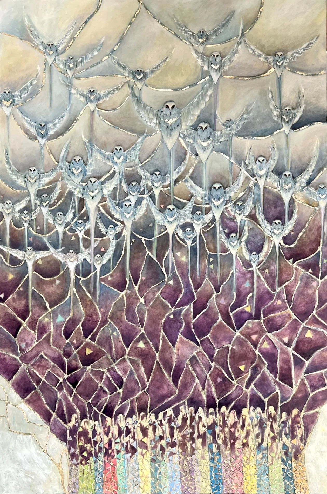 "Golden Threads" - Oil/Metal Leaf on Canvas - 72 x 48