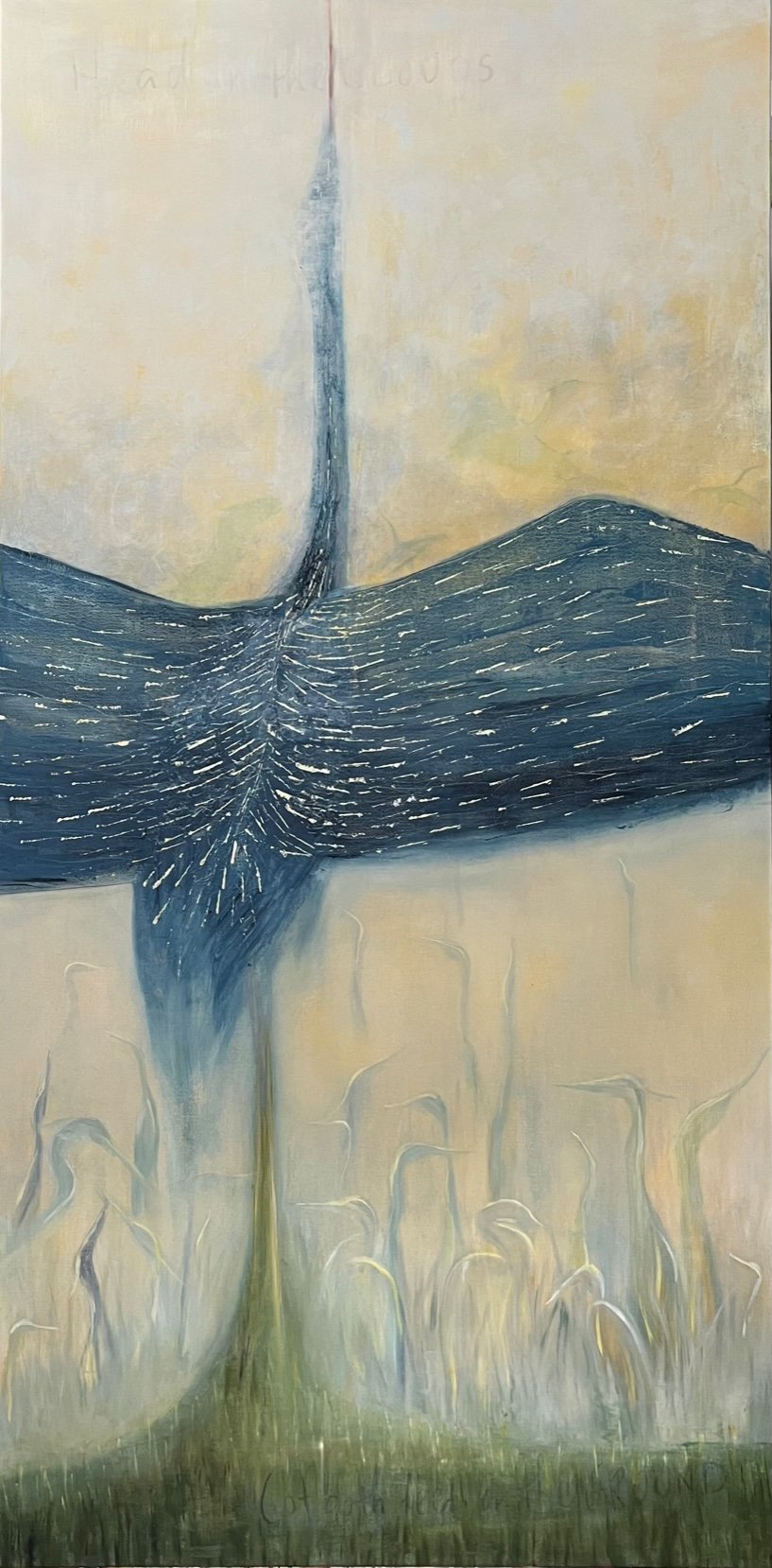 "Great Blue Heron" - Oil on Canvas - 72 x 36