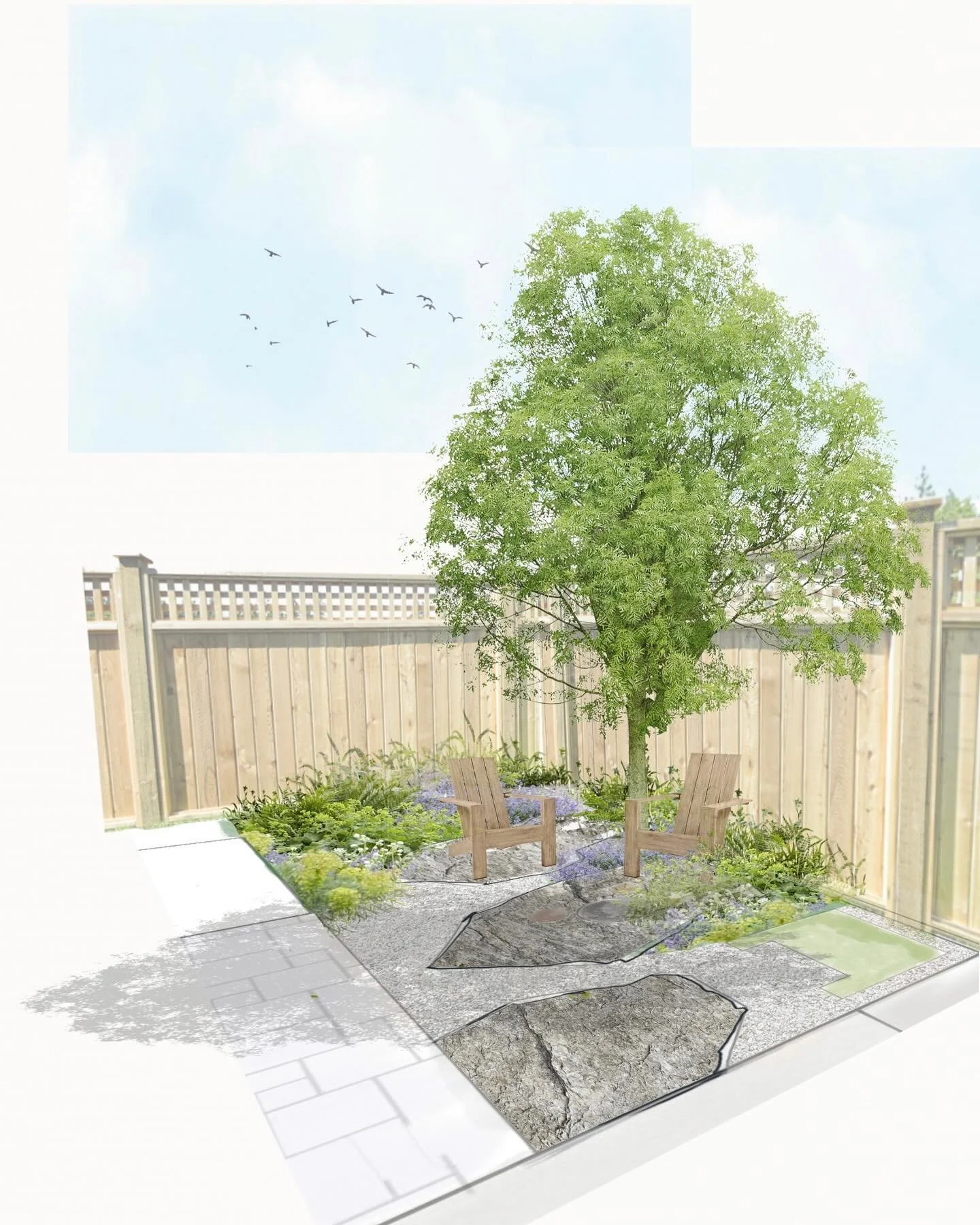 Summer garden collages 🌿💭☁️