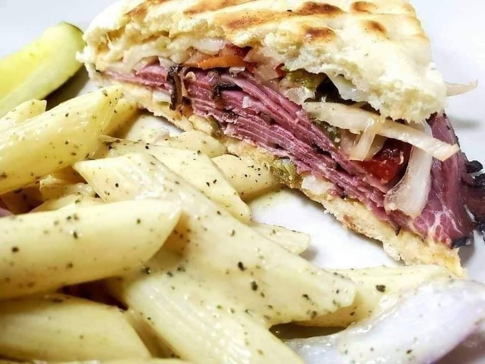 Enjoy our Pastrami Reuben for lunch this afternoon. Ours is loaded with homemade slaw, pastrami, swiss cheese, and our remoulade sauce. #beaufortsc #eatlocal