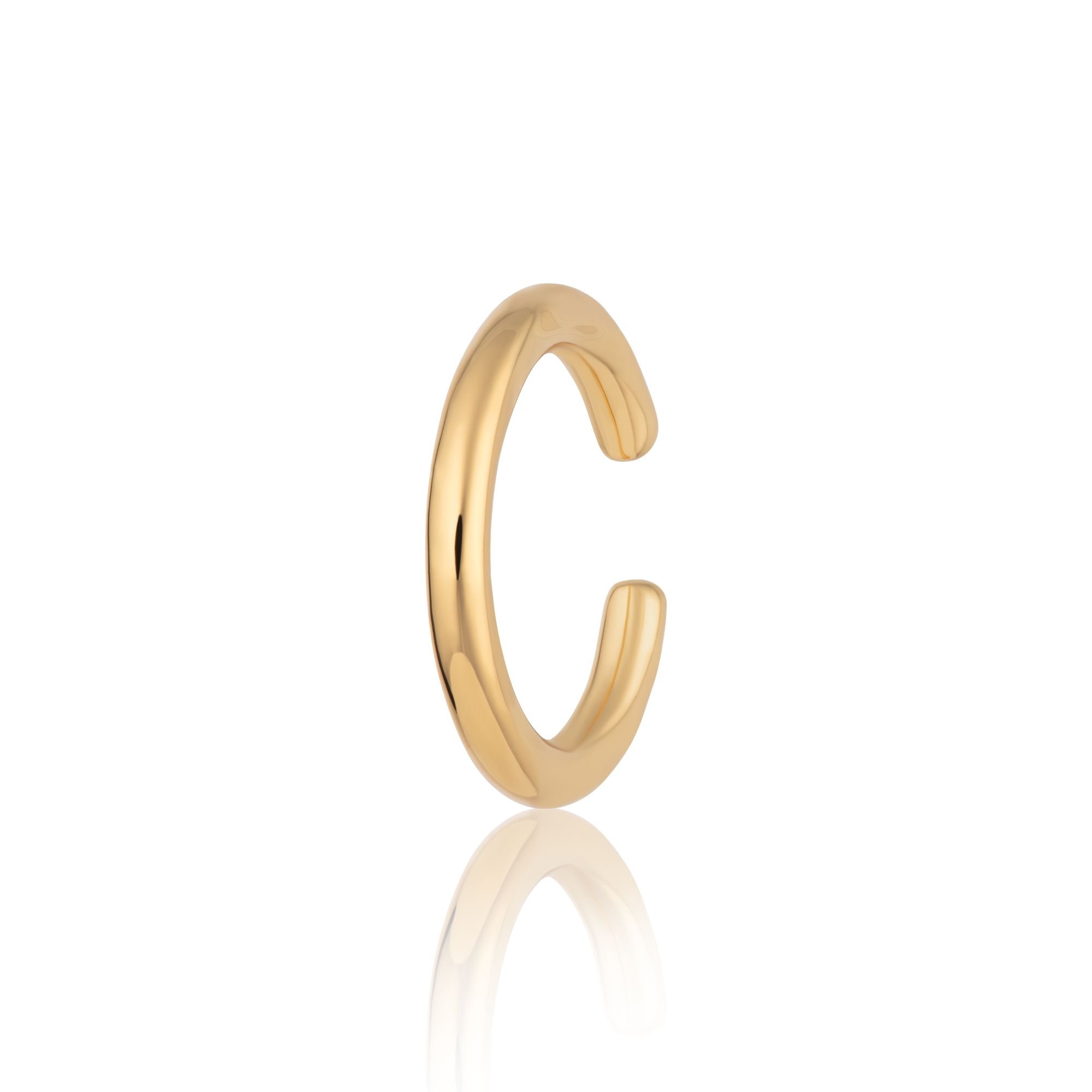 Slim plain single ear cuff - gold plated.jpeg