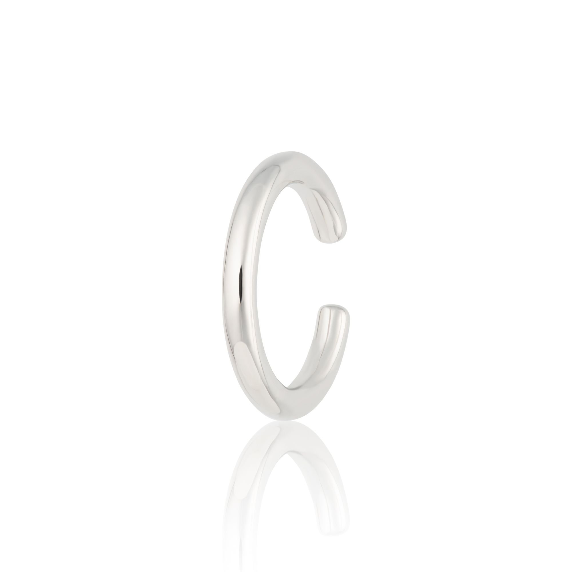 Slim plain single ear cuff -Silver.jpeg
