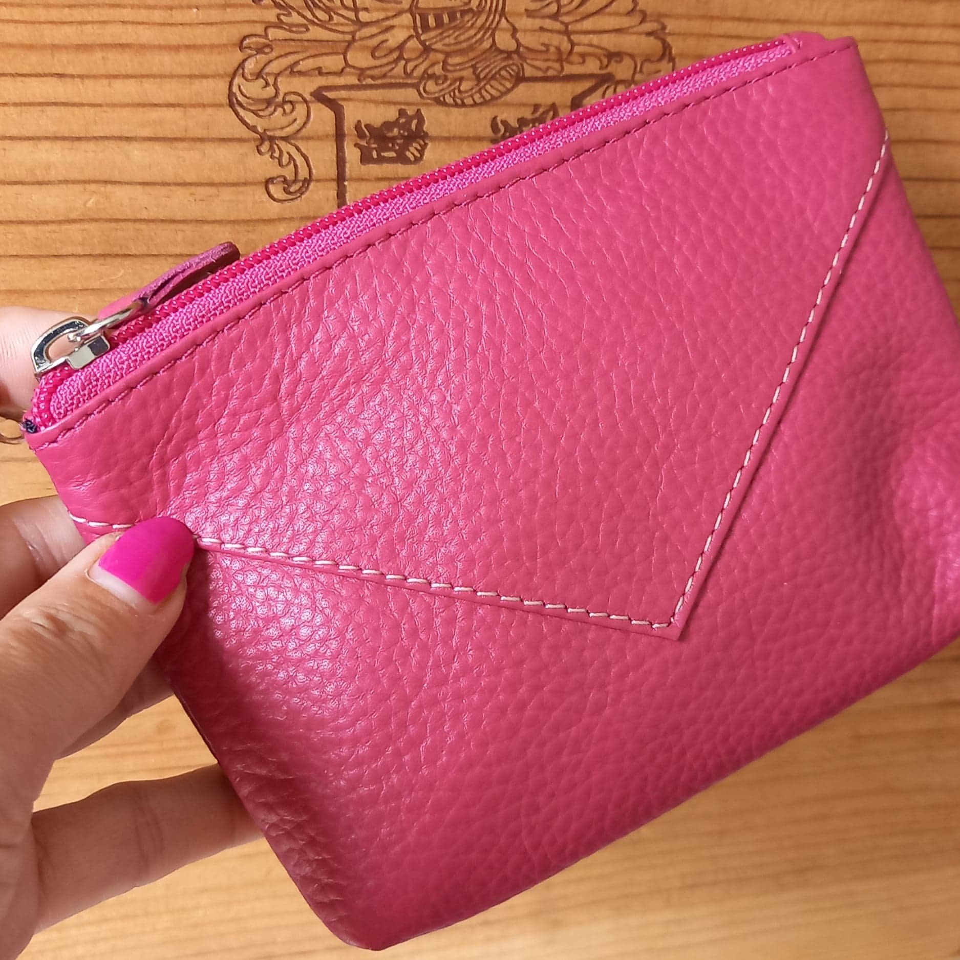 Buy Long Wallet - Large Zip Coin Purse & Credit Card Holder, Soft Vegan  Leather (Light-Pink) Online at desertcartINDIA