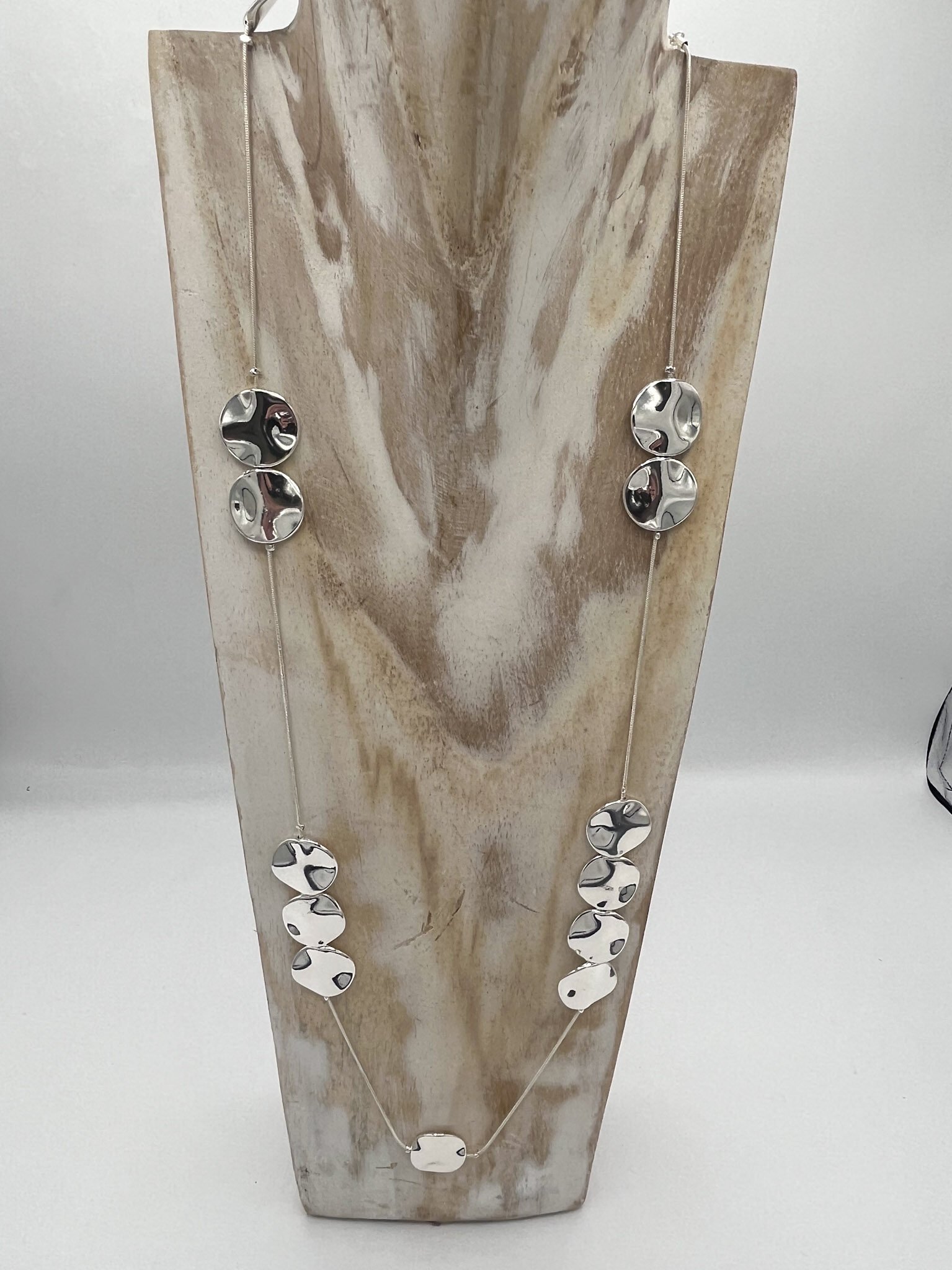 Long Silver Plated Tear Drop Necklace — No.84 Accessories & Gifts