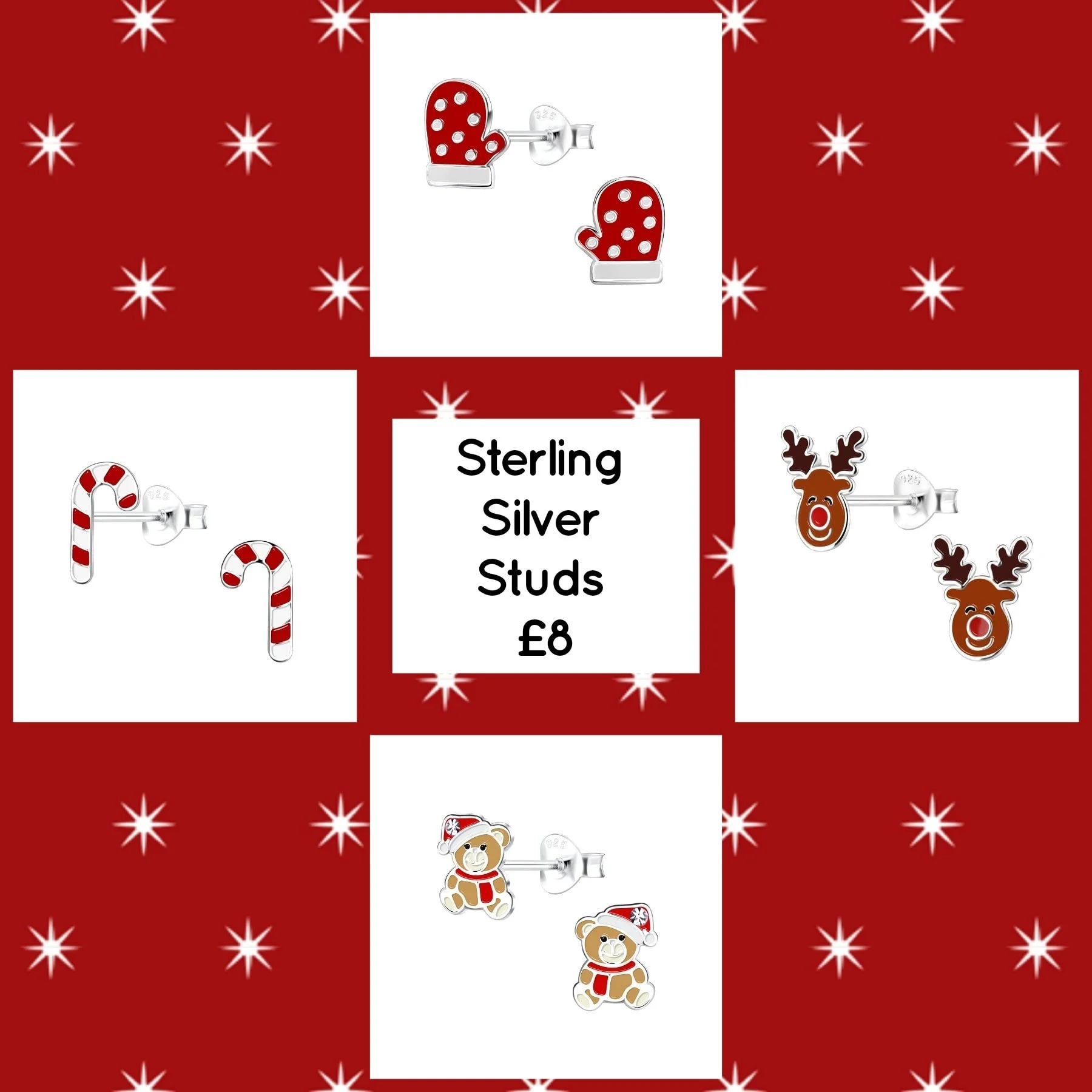 We'll have our fab sterling silver Christmas studs with us at Kempshott Village Hall Sunday Market tomorrow 10.30am-1.00pm. Pop along and see for yourself just how cute they are ⛄️❄️🎅