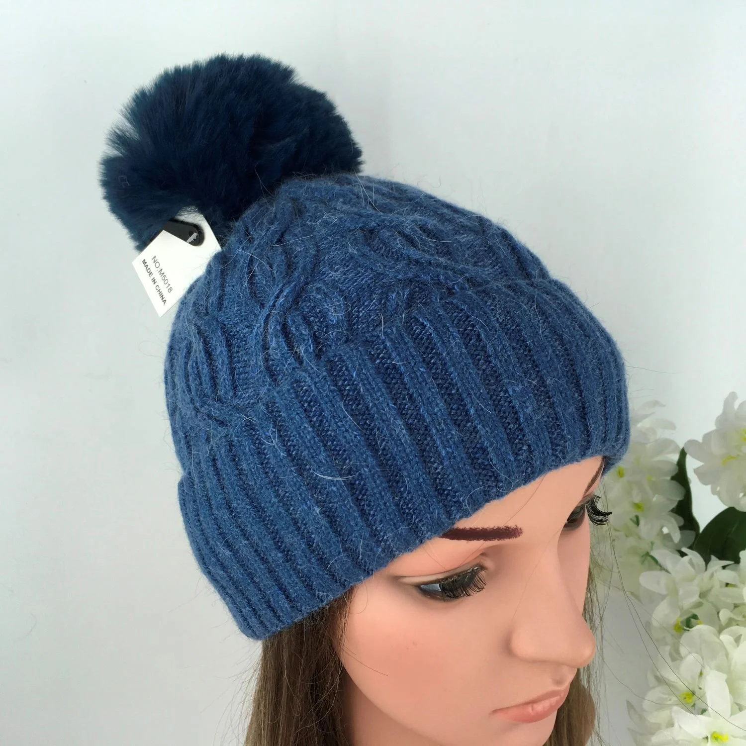 Pom Pom Hat - Denim