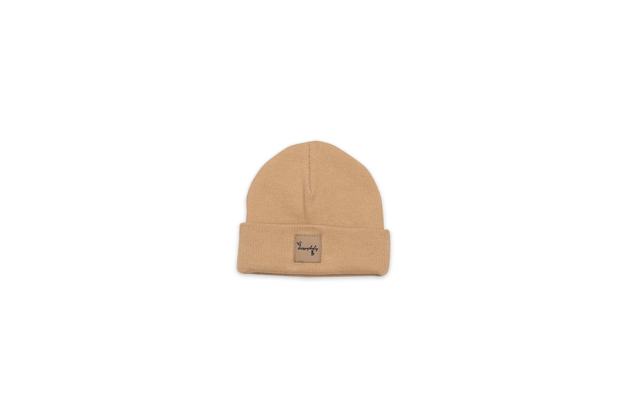 BEIGE COTTON BEANIE HAT