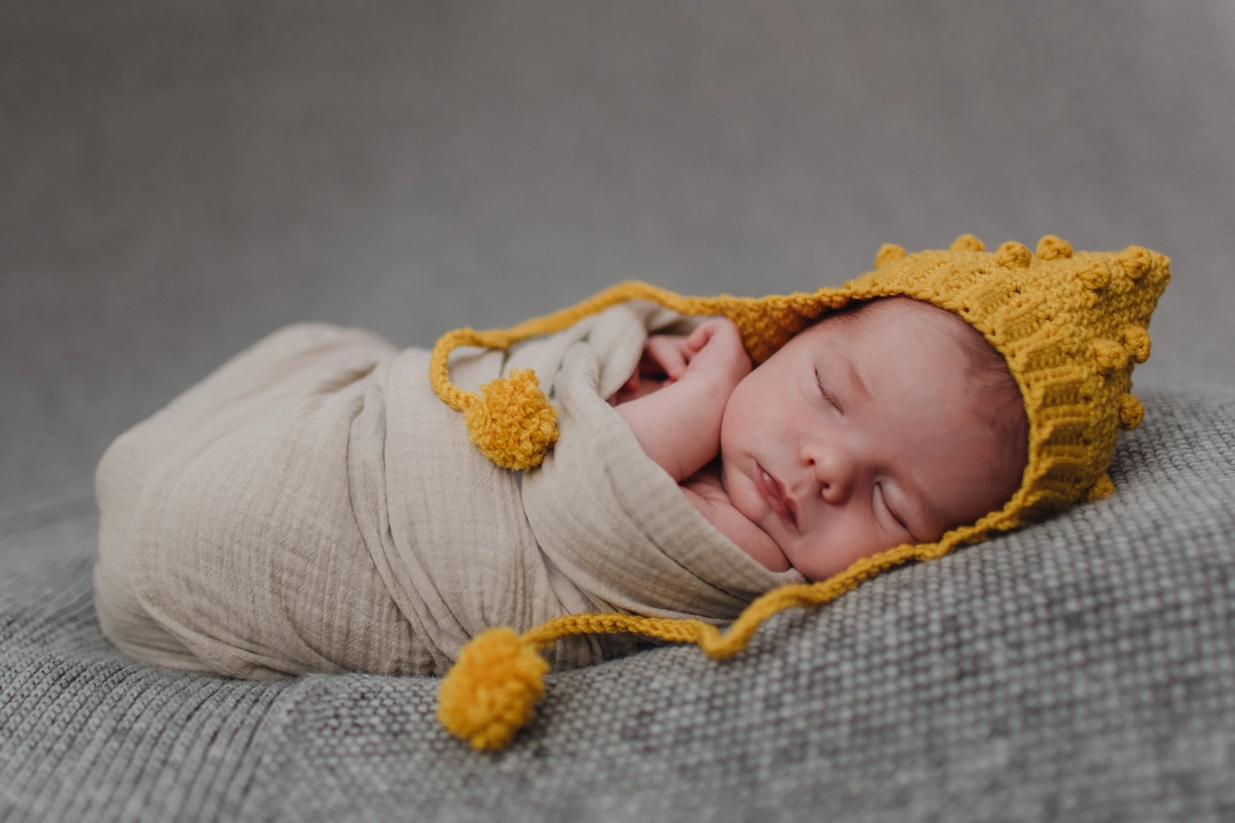 Crochet Mustard Bubble Bonnet