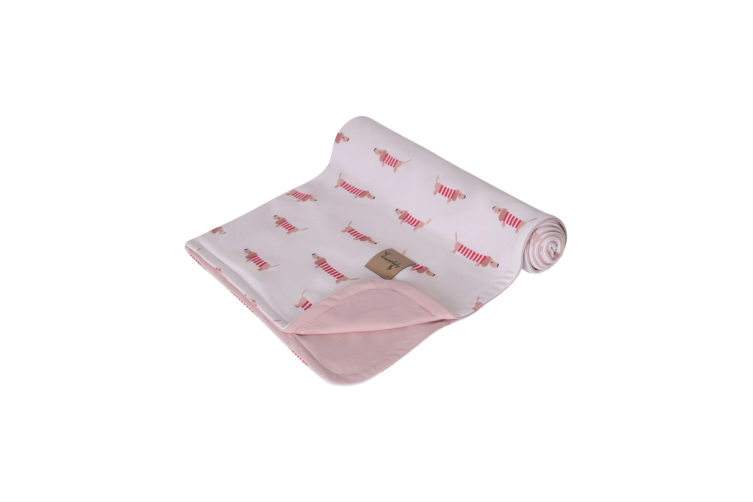 double-sided sausage dog baby blanket
