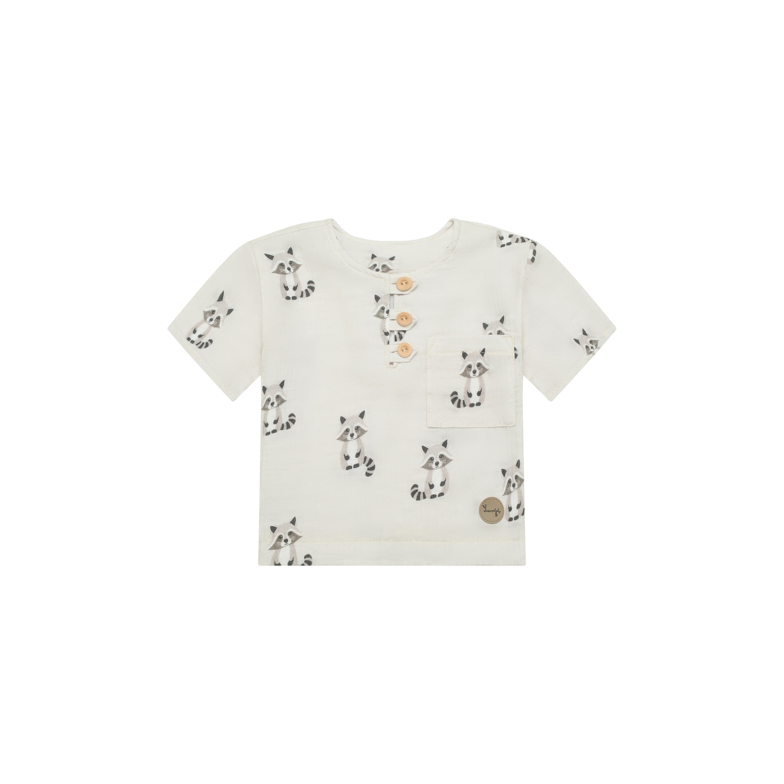 Handmade Baby Raccoon Print T-Shirt in 100% Cotton