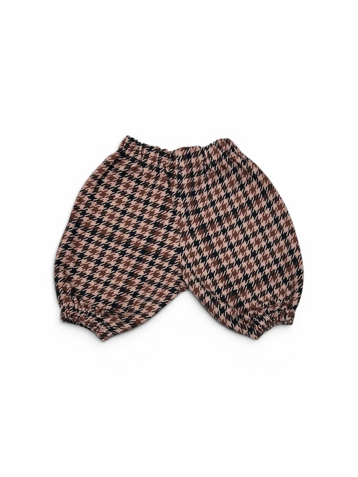 Back view of DressUpBaby houndstooth baggy baby trousers with a comfortable baggy fit and elasticated cuffs.