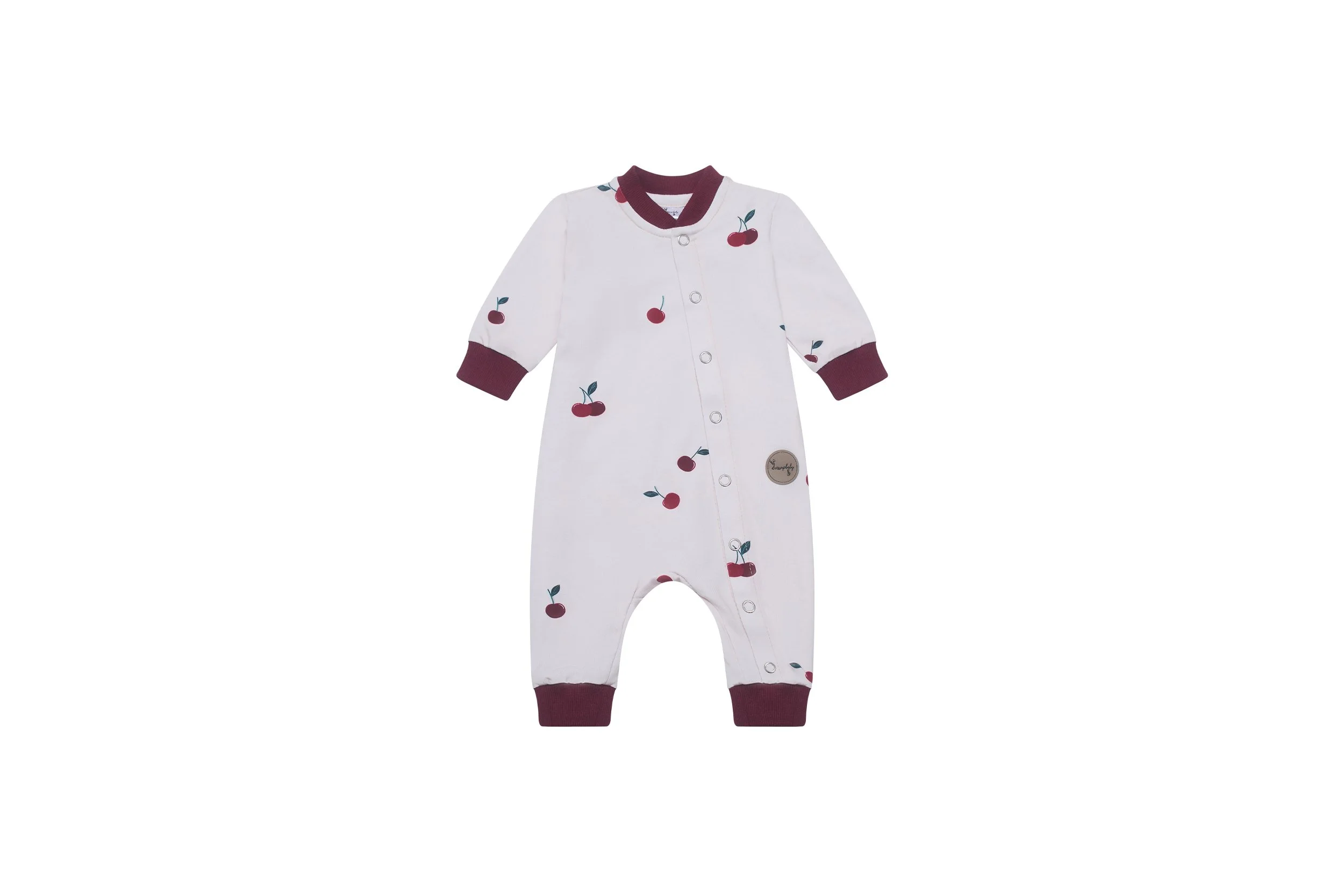 Baby and Toddler Cherry Sleepsuit with Front Popper Fastening