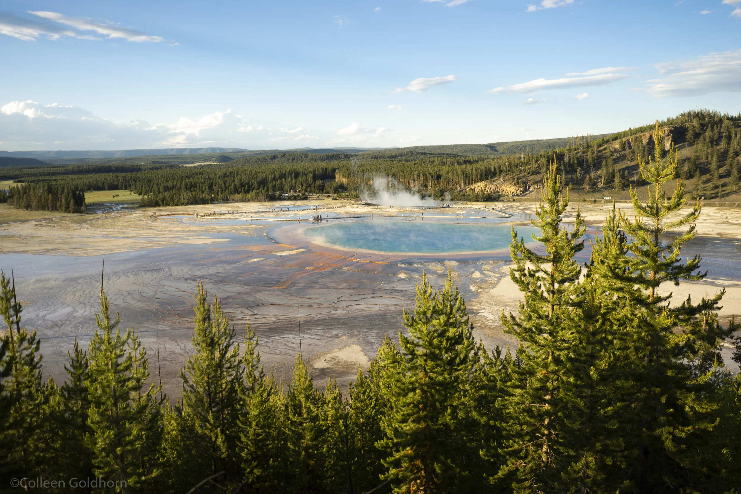 Grand Prismatic Springs Overlook via Fairy Falls Trail, Yellowstone National Park, Wyoming