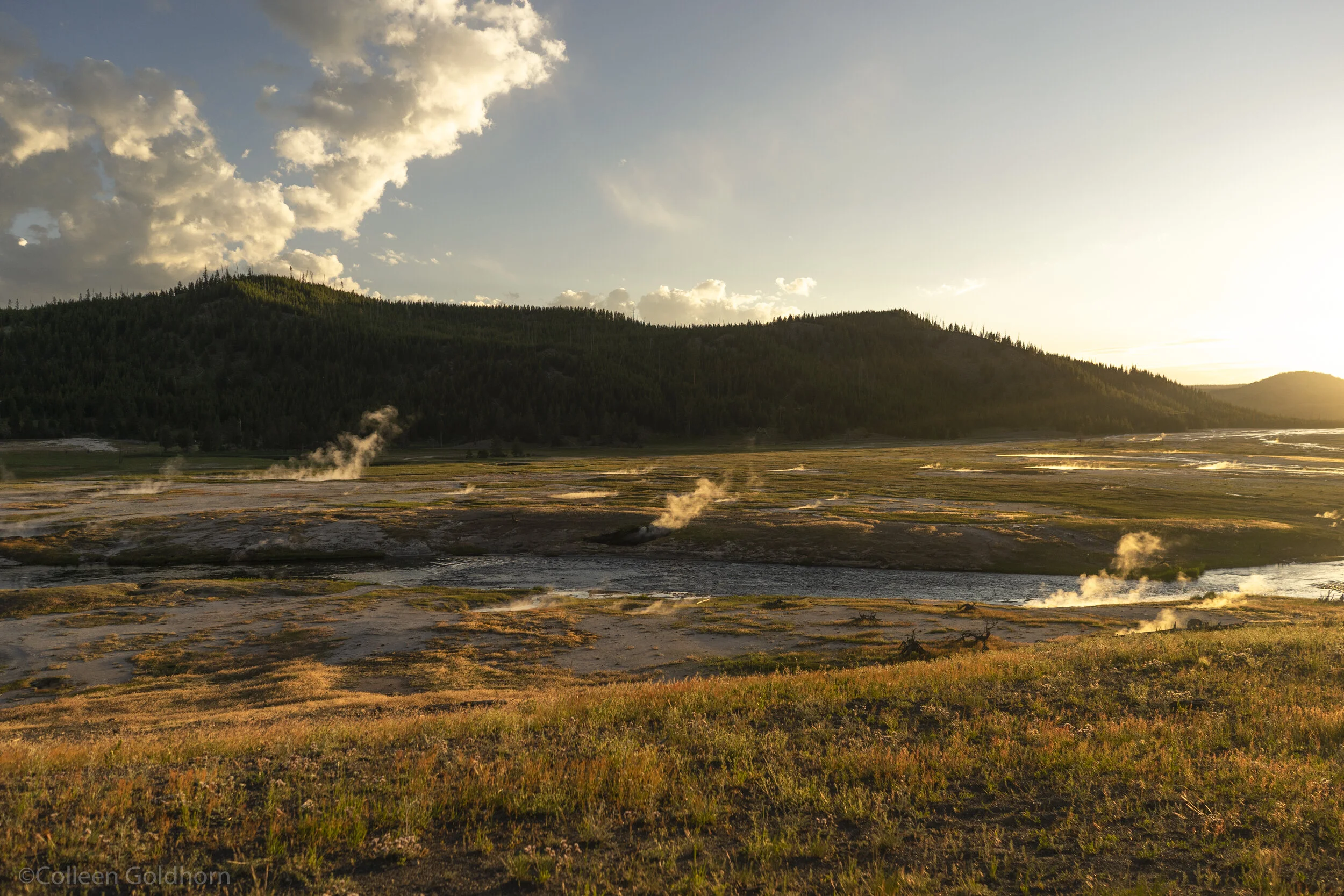 Grand Prismatic Springs Overlook via Fairy Falls Trail, Yellowstone National Park, Wyoming