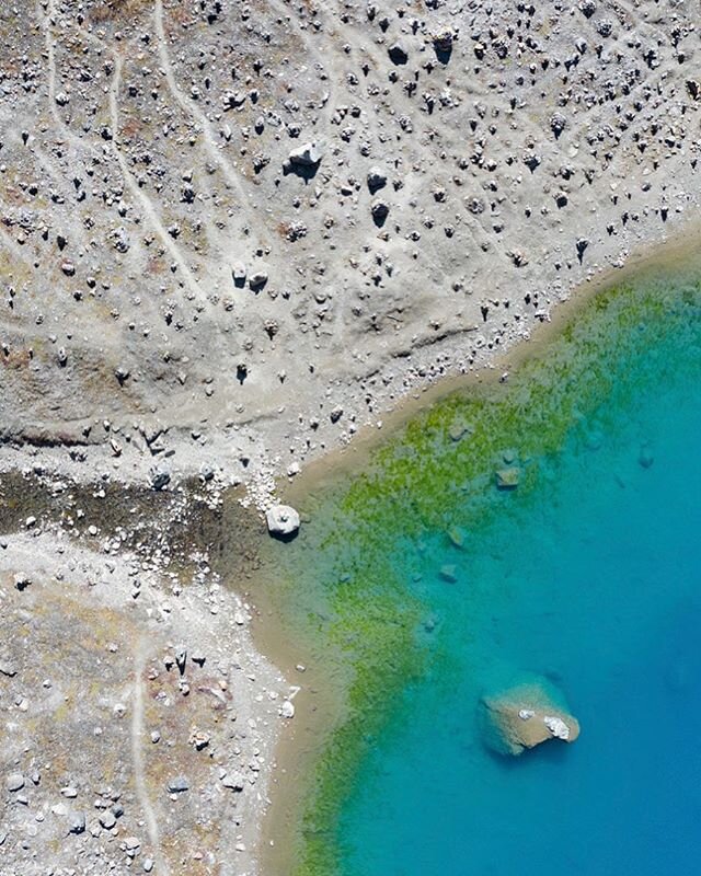 Glacial lake from above near Yubeng in Yunnan Province