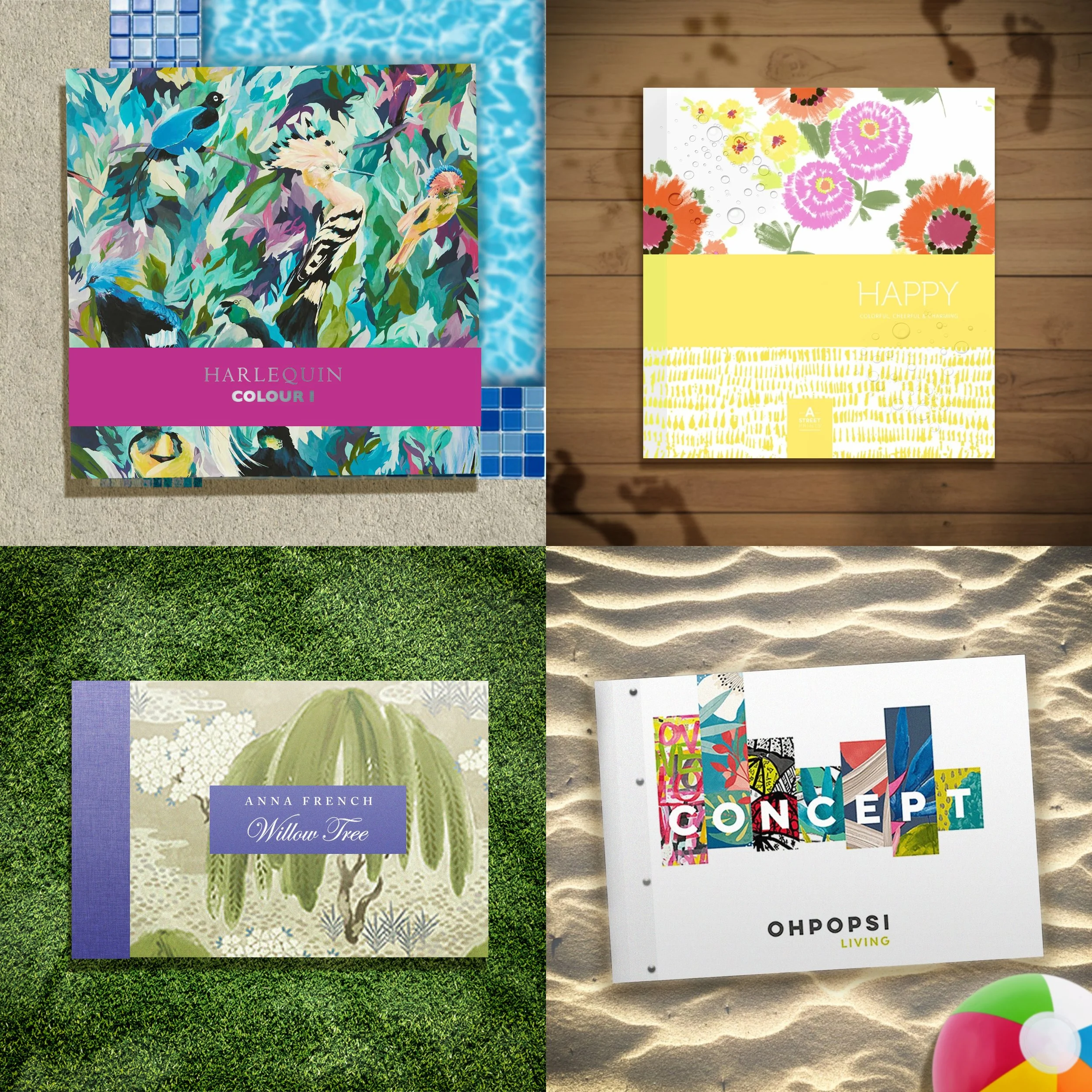 Product Layouts for June Newsletter, completely rendered in Photoshop.