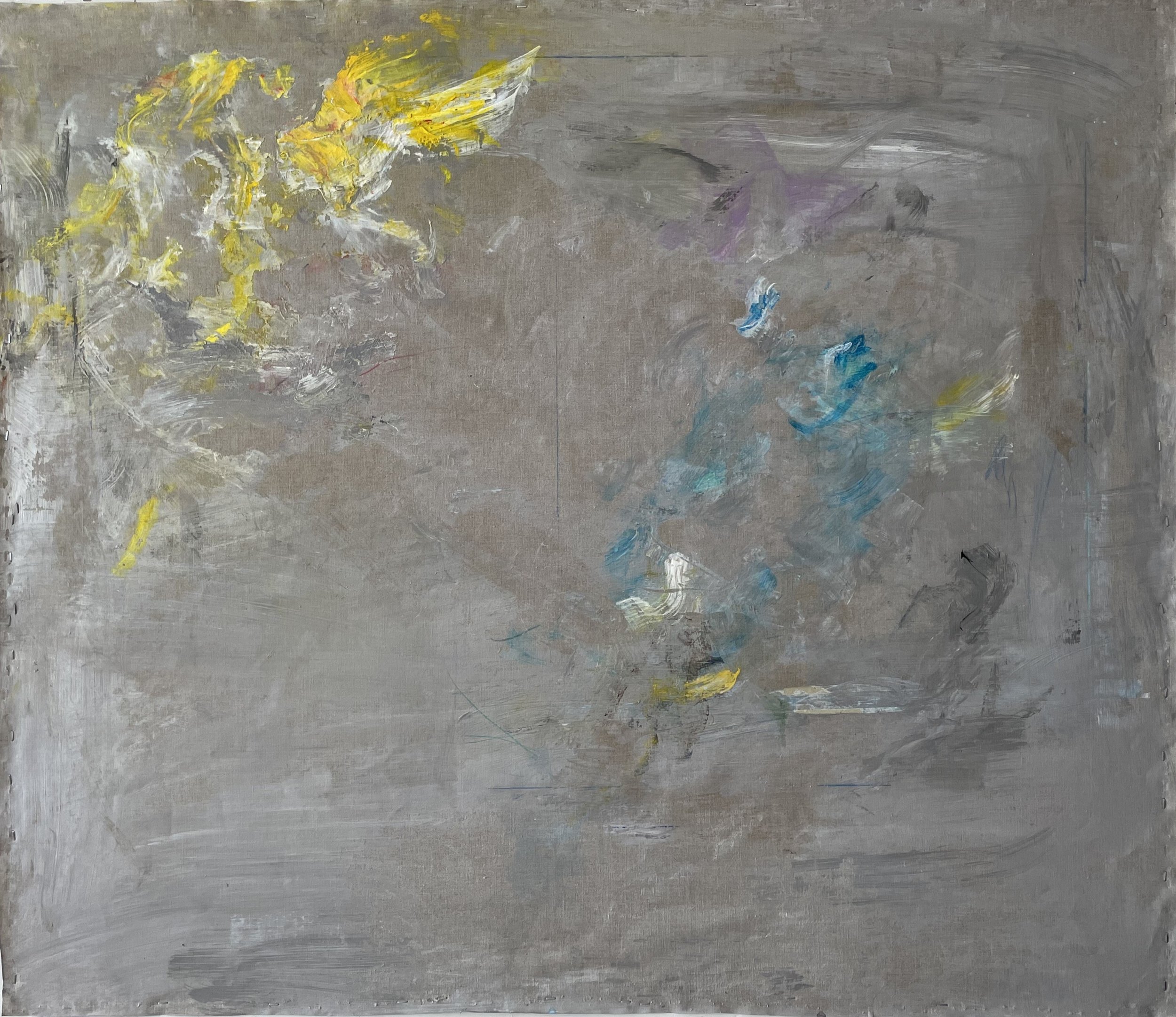 The Terribility of Angels, 2, 2024, acrylic and pencil on linen, 41 x 48 in. 
