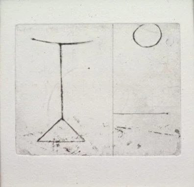 Scale, Sun, 1963, drypoint etching, 4x5 in.
