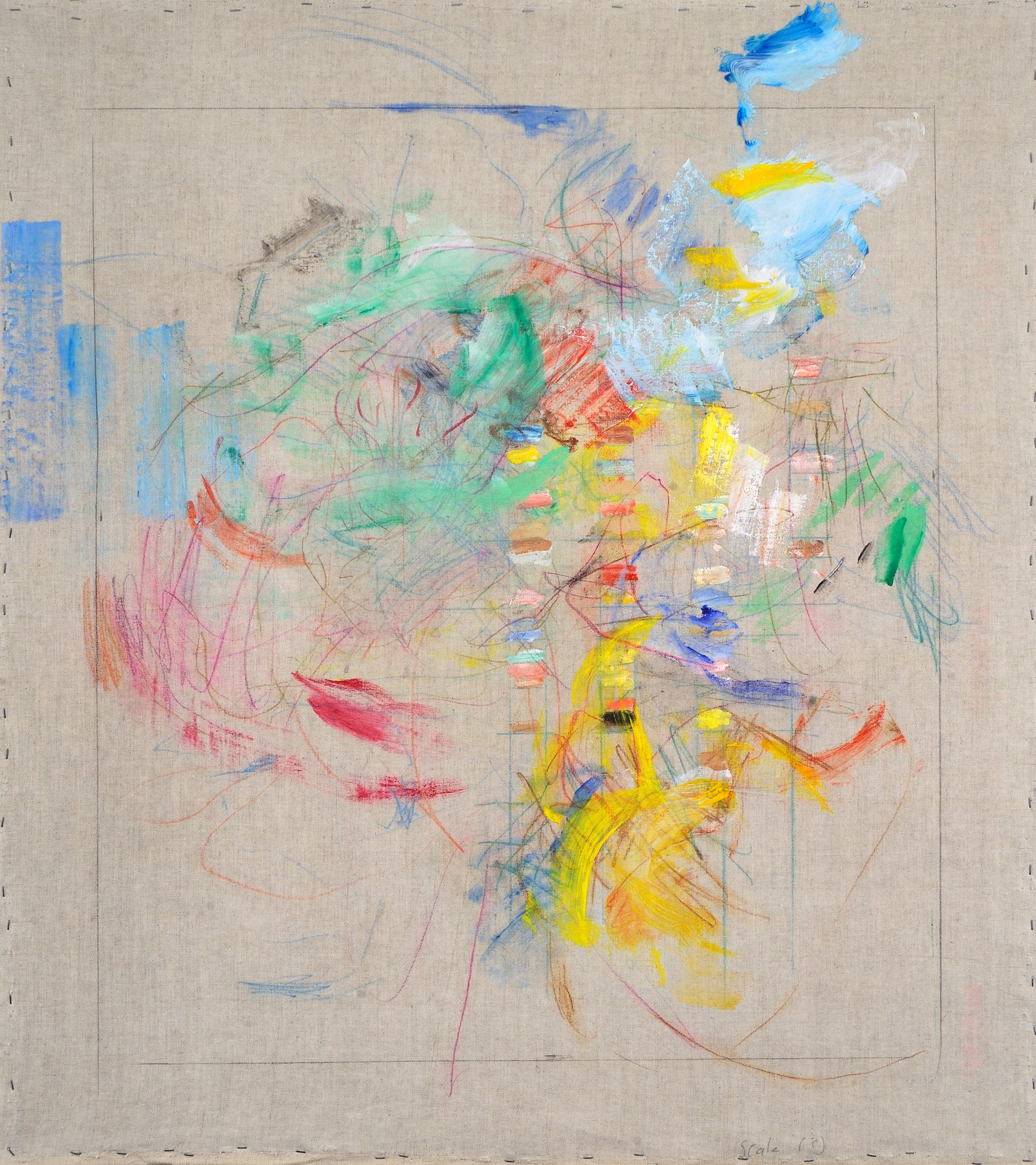 Pragmatic, 2020-21, acrylic on linen, mounted, 49x45 in.