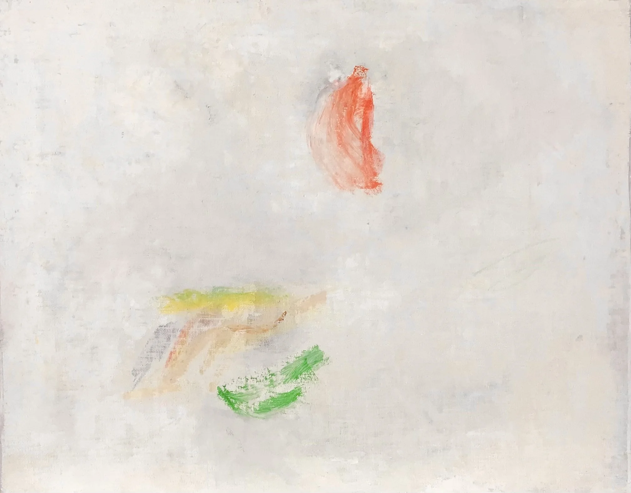 After a Degas Monotype, 2024, acrylic and pencil on linen, mounted, 16 x 20 in. 
