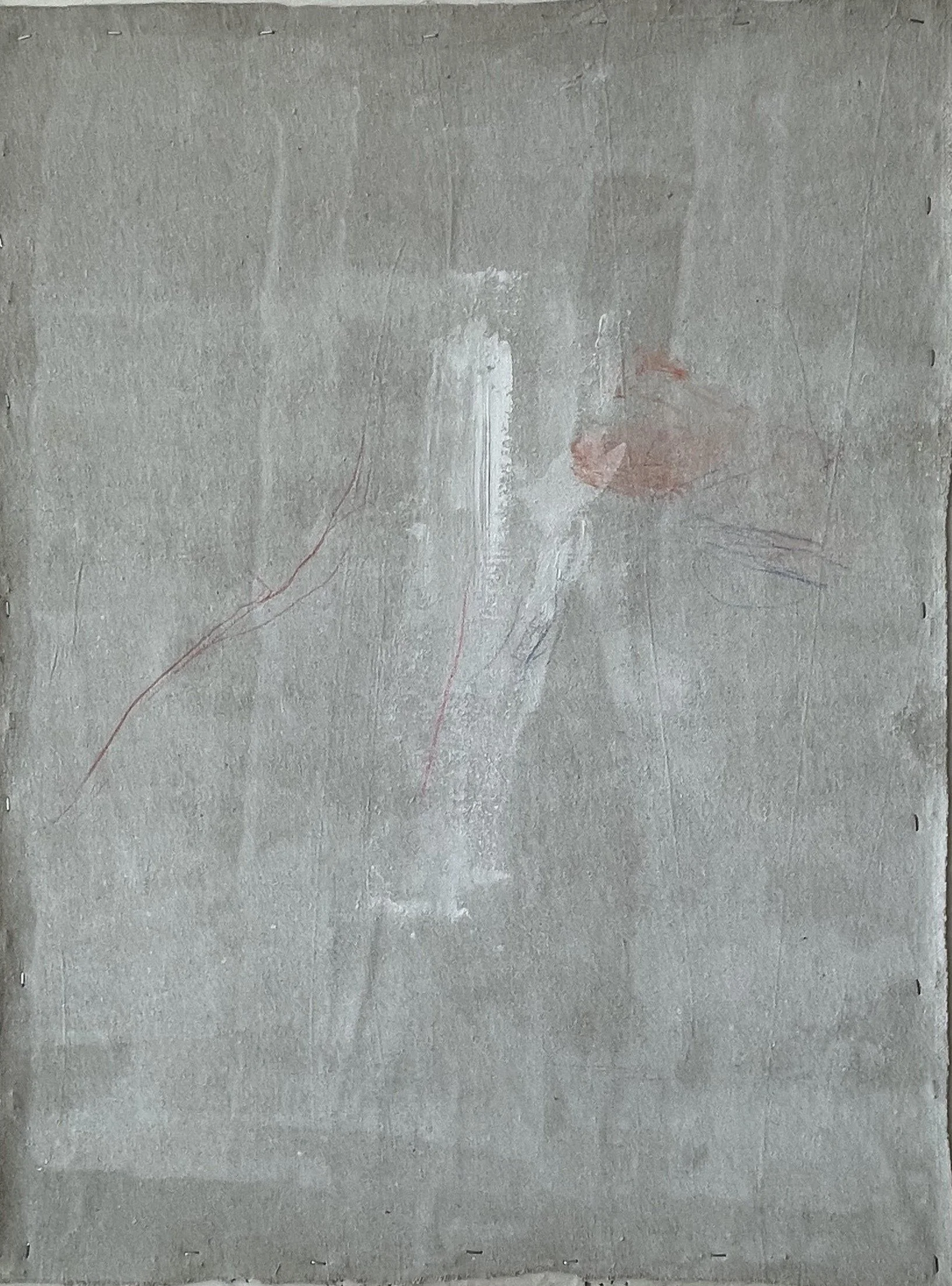 Heart, 2026, acrylic and pencil on canvas, 34.5 x 26 in. 

