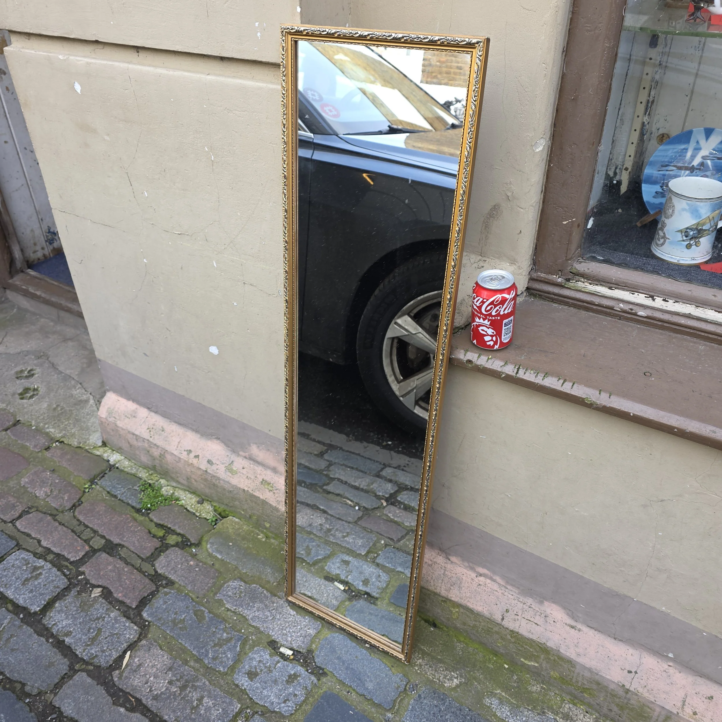 £25 - tall gold mirror  - 32cm by 115cm