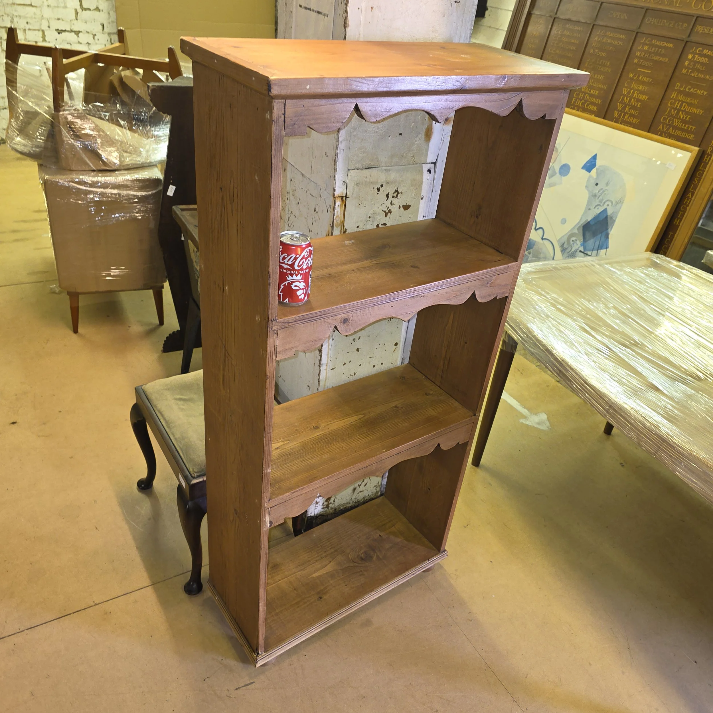 £50 - pine bookcase -  67cm wide 29cm deep 141cm high