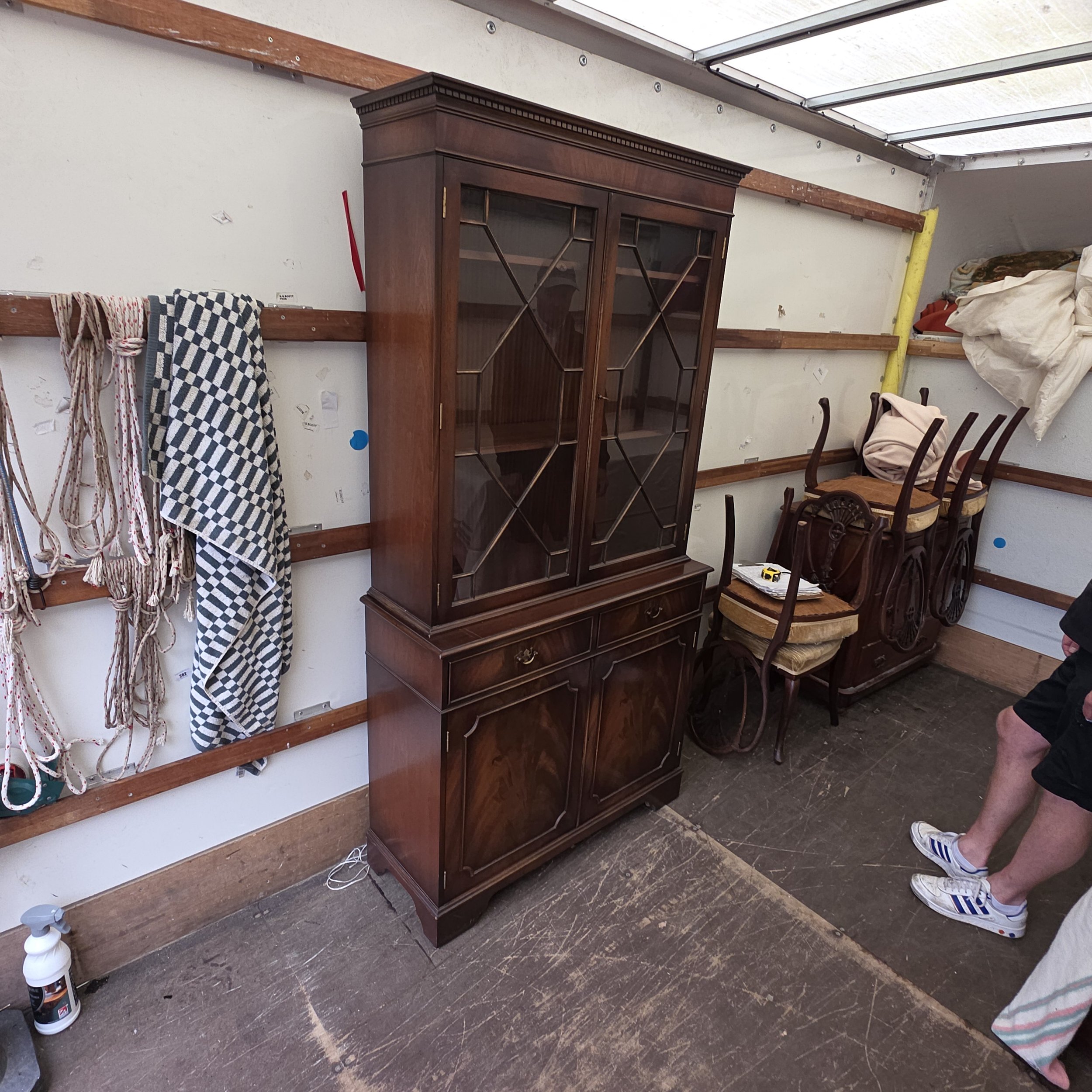 £175 - chiffonier bookcase mahogany  - 99cm wide 37cm deep 194cm high