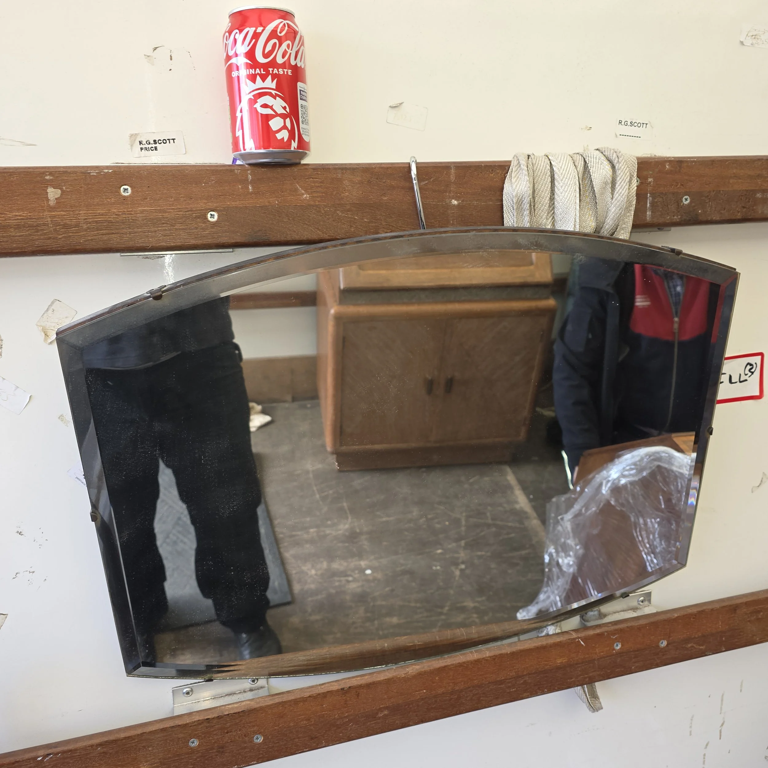 £35 - frameless mirror - 61cm by 46cm