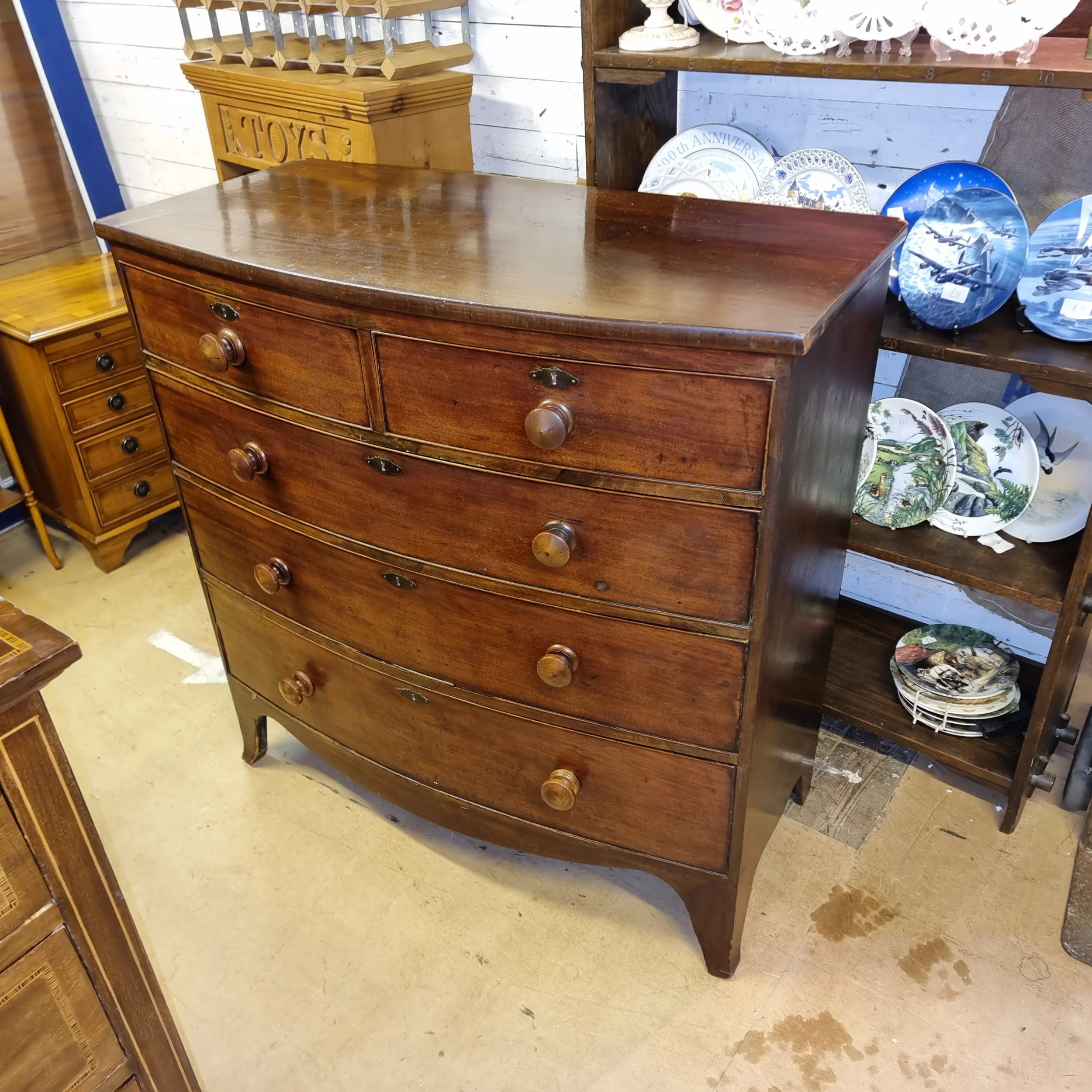 1112 - Vintage chest of drawers (115cm x 43cm, 95cm high) + mirror (94cm x 103cm) = 125€ main image 0
