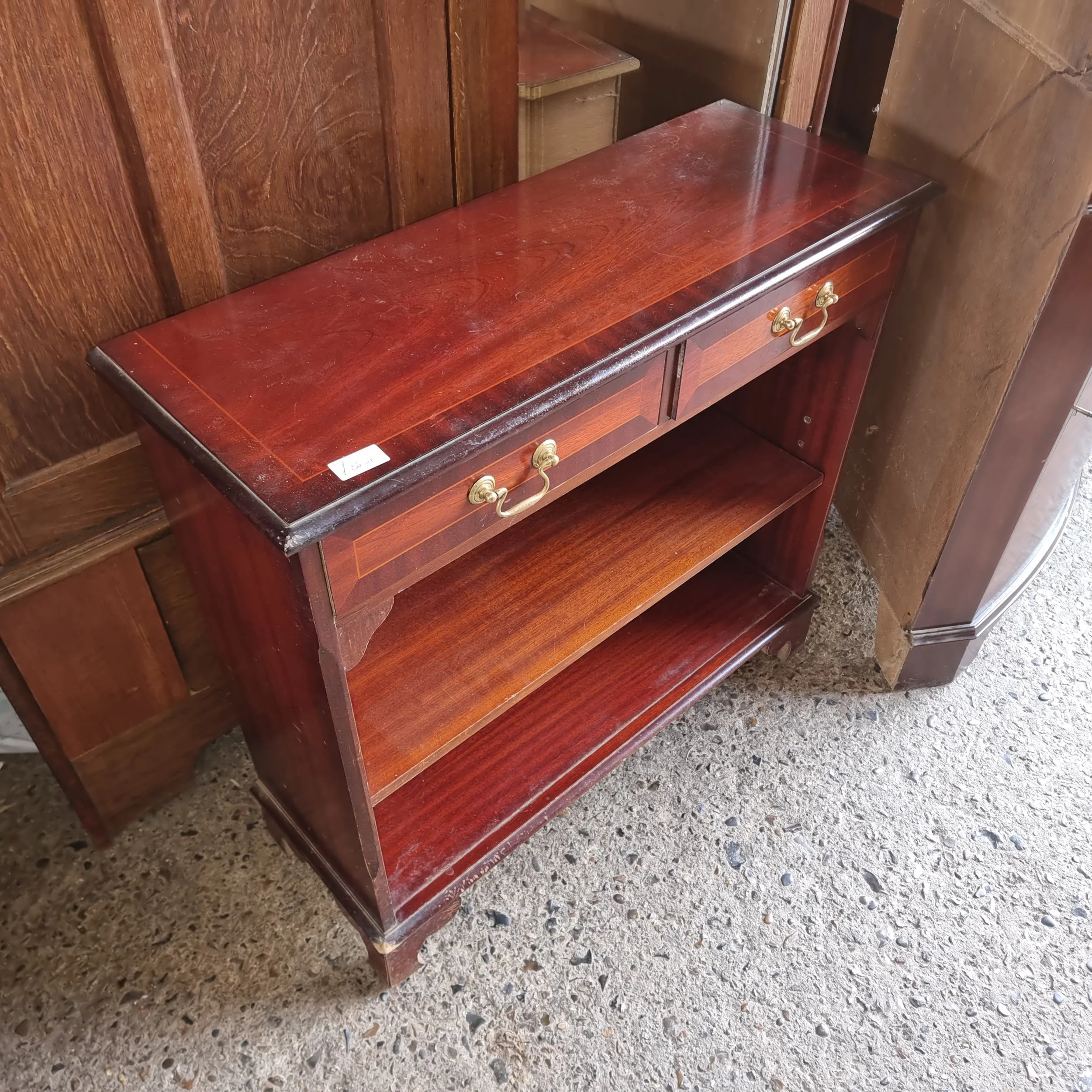 £35 mahogany shelving unit needs loving 76cm wide x c28cm deep x 72cm high — RG Scott