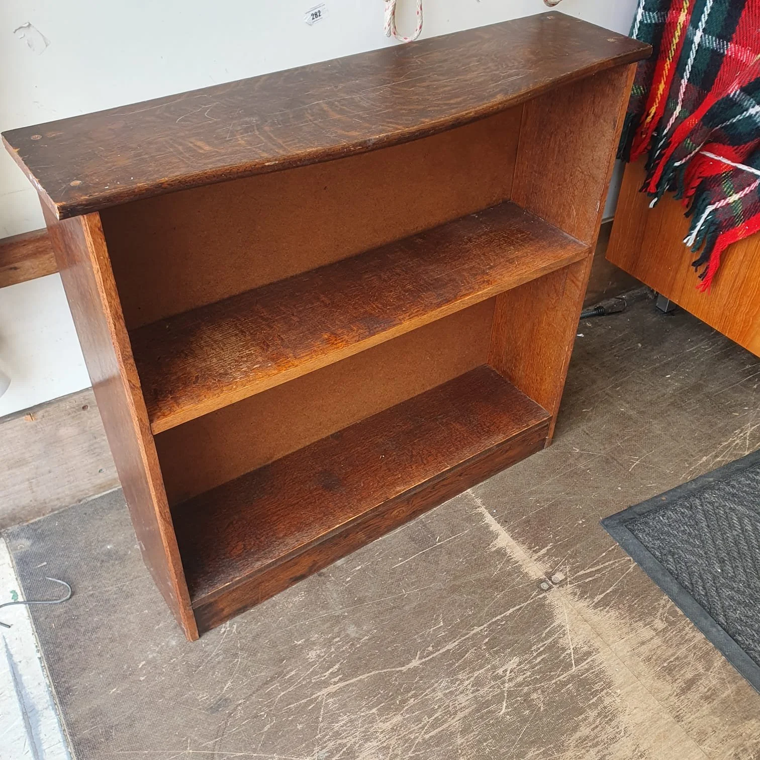 £45 - oak bookcase - 78cm wide 22cm deep 72cm high