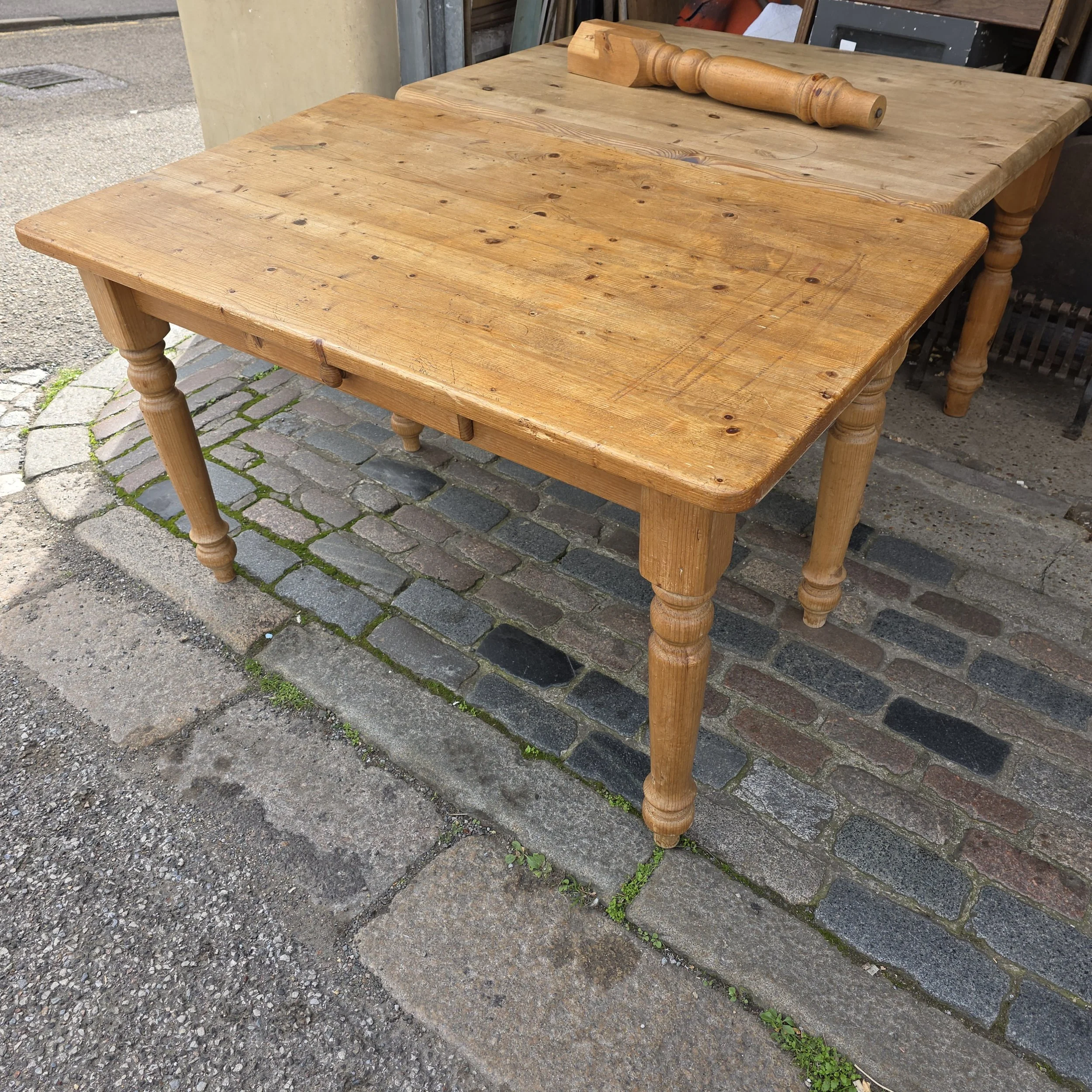 £75 - pine table with drawer -  130cm wide 79cm deep 78cm high