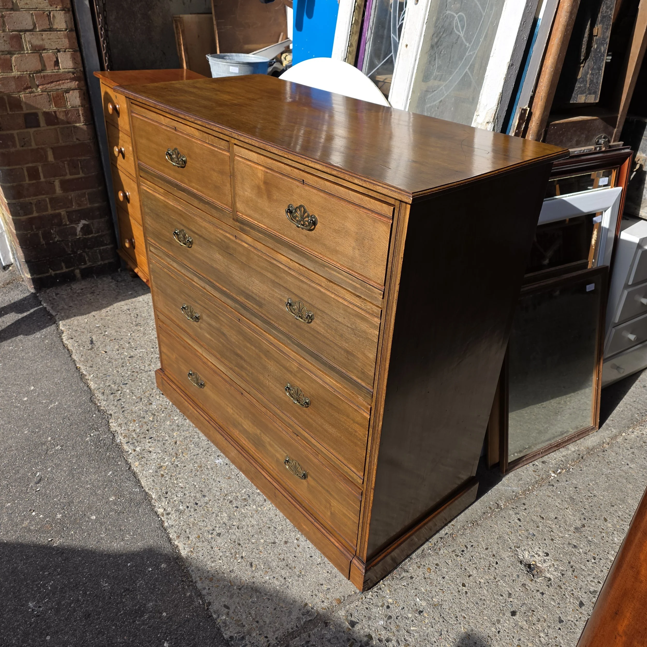 £345 - antique mahogany chest of drawers  - 120cm wide 55cm deep 115cm high