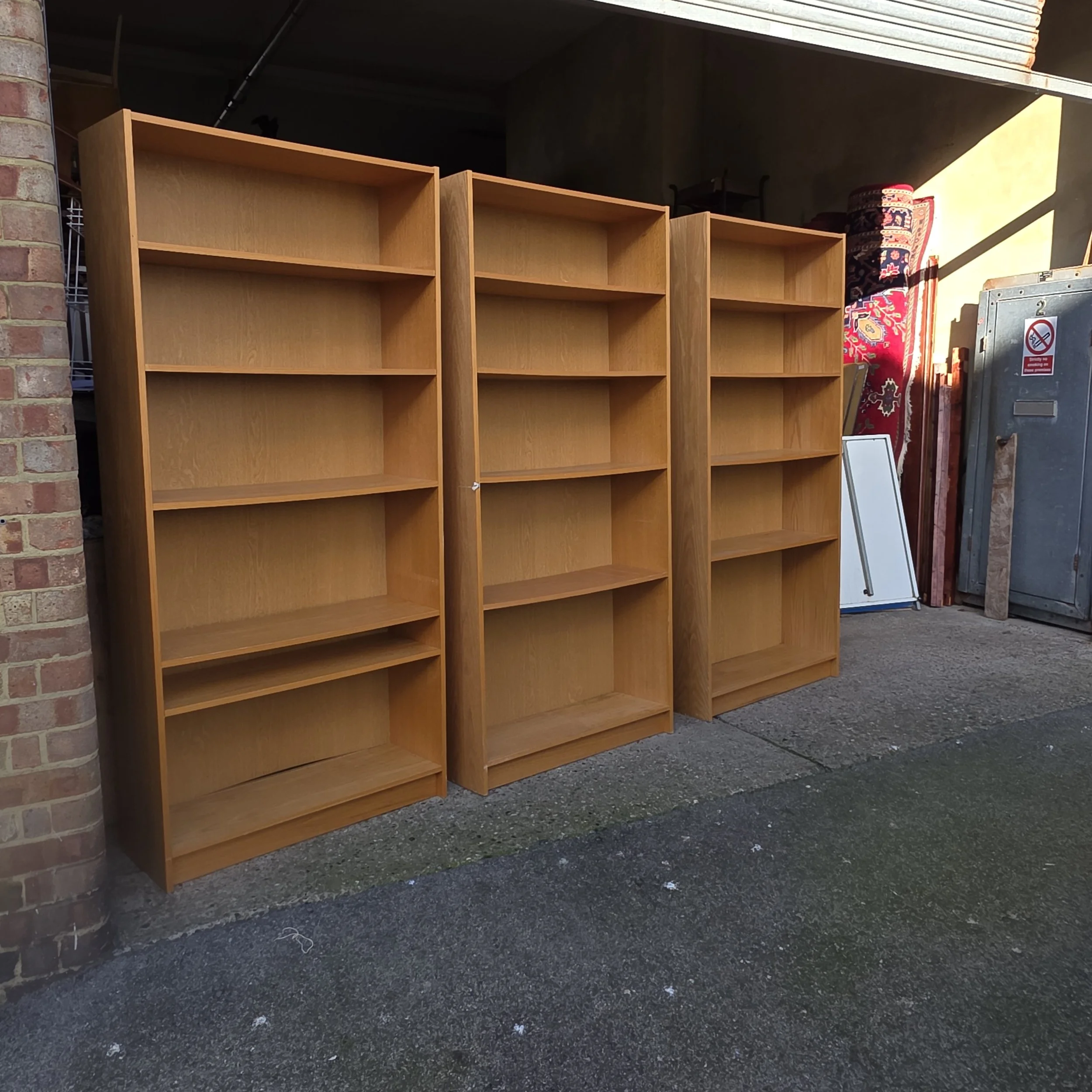 £65  each - bookcases  - 90cm wide 32cm deep 194cm high