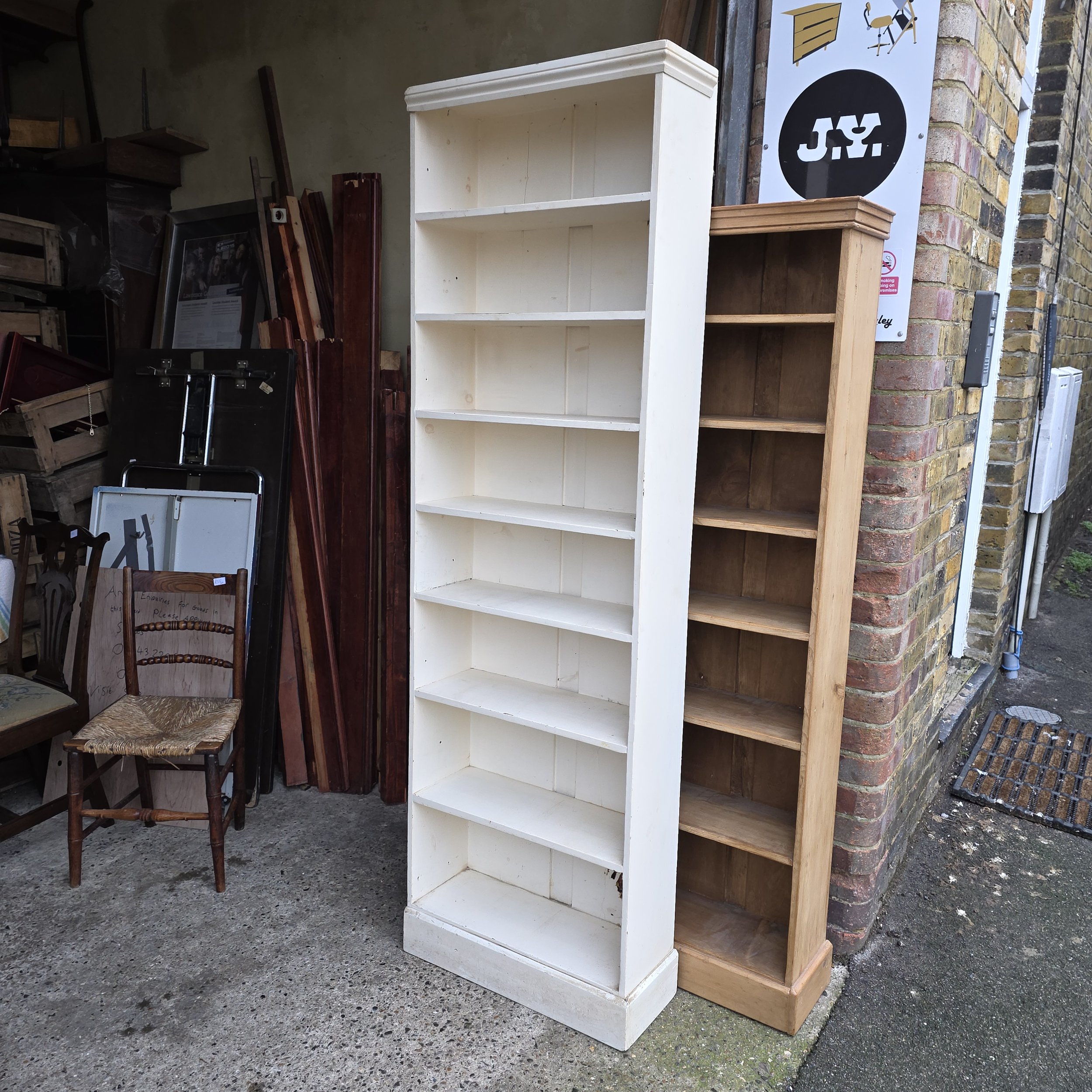 £95 - tall open bookcase  - 65cm wide 25cm deep 207cm high