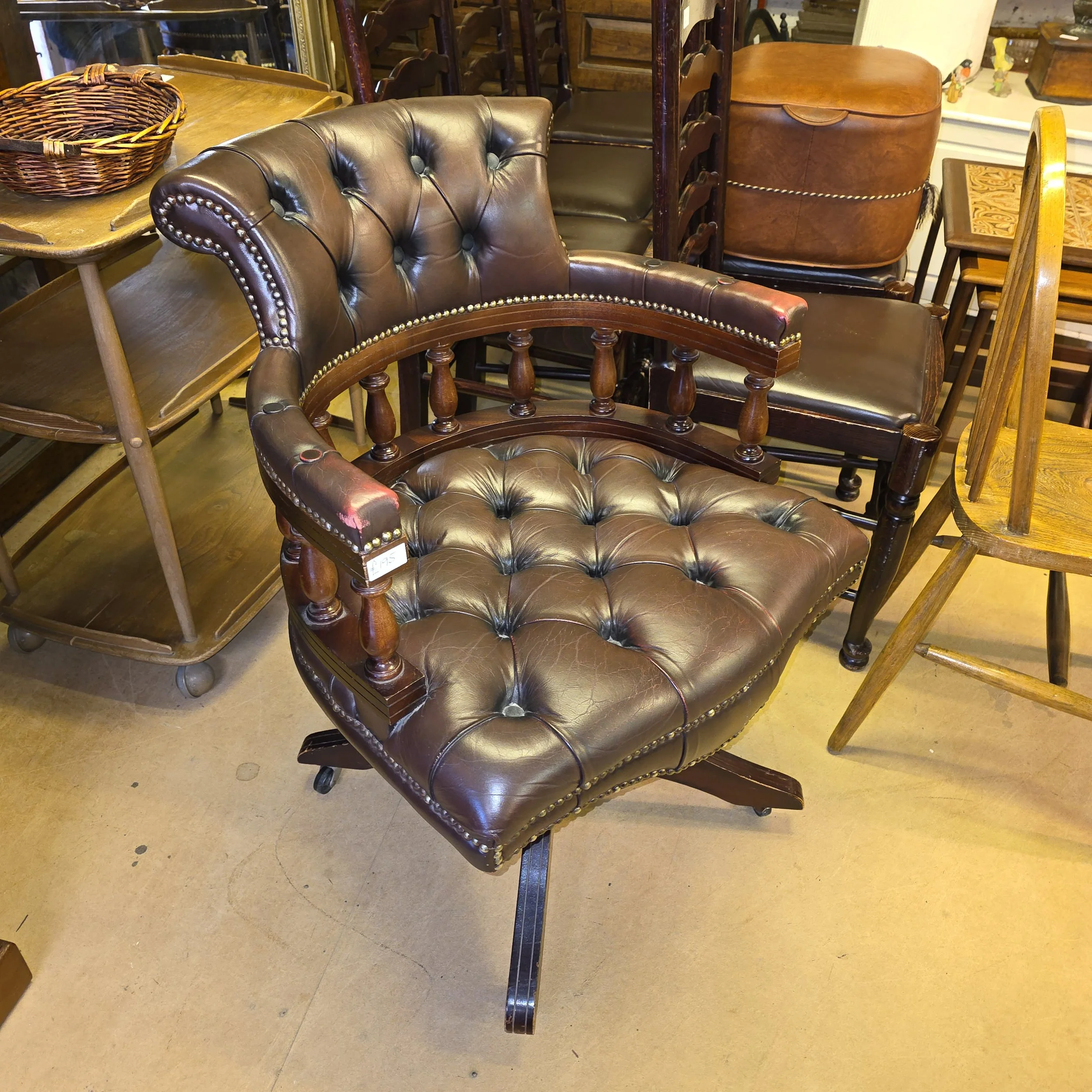 £195 - swivel office chair leather