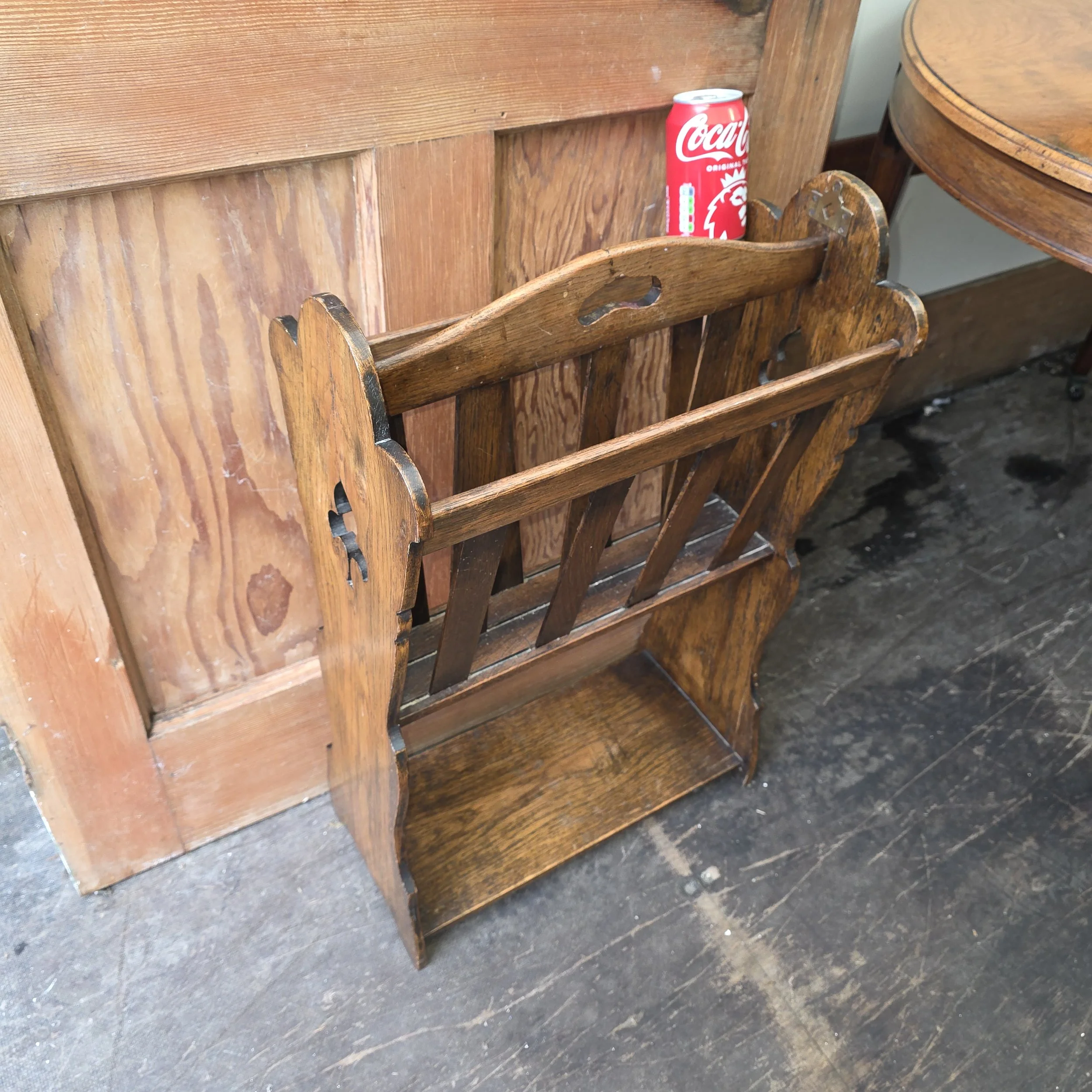 £45 - oak magazine rack -  43cm wide 21cm deep 69cm high